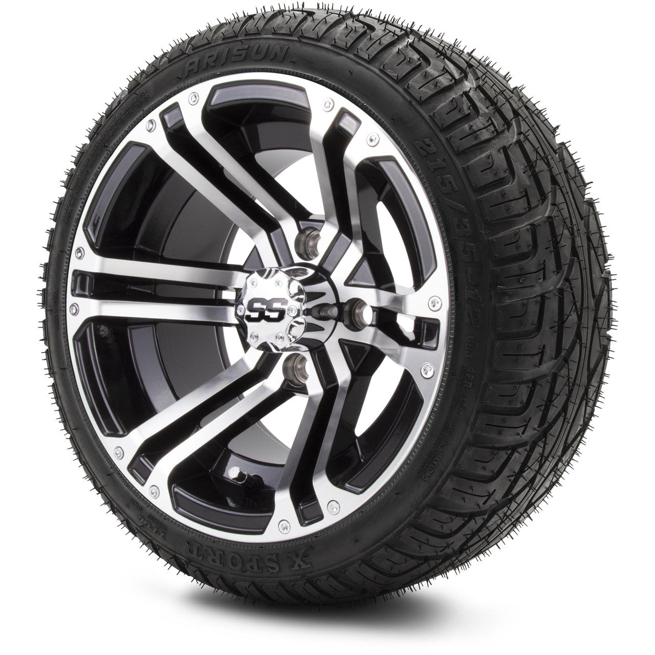 MODZ® 12" Enforcer Machined Black - LowPro Tires and Wheels Combo