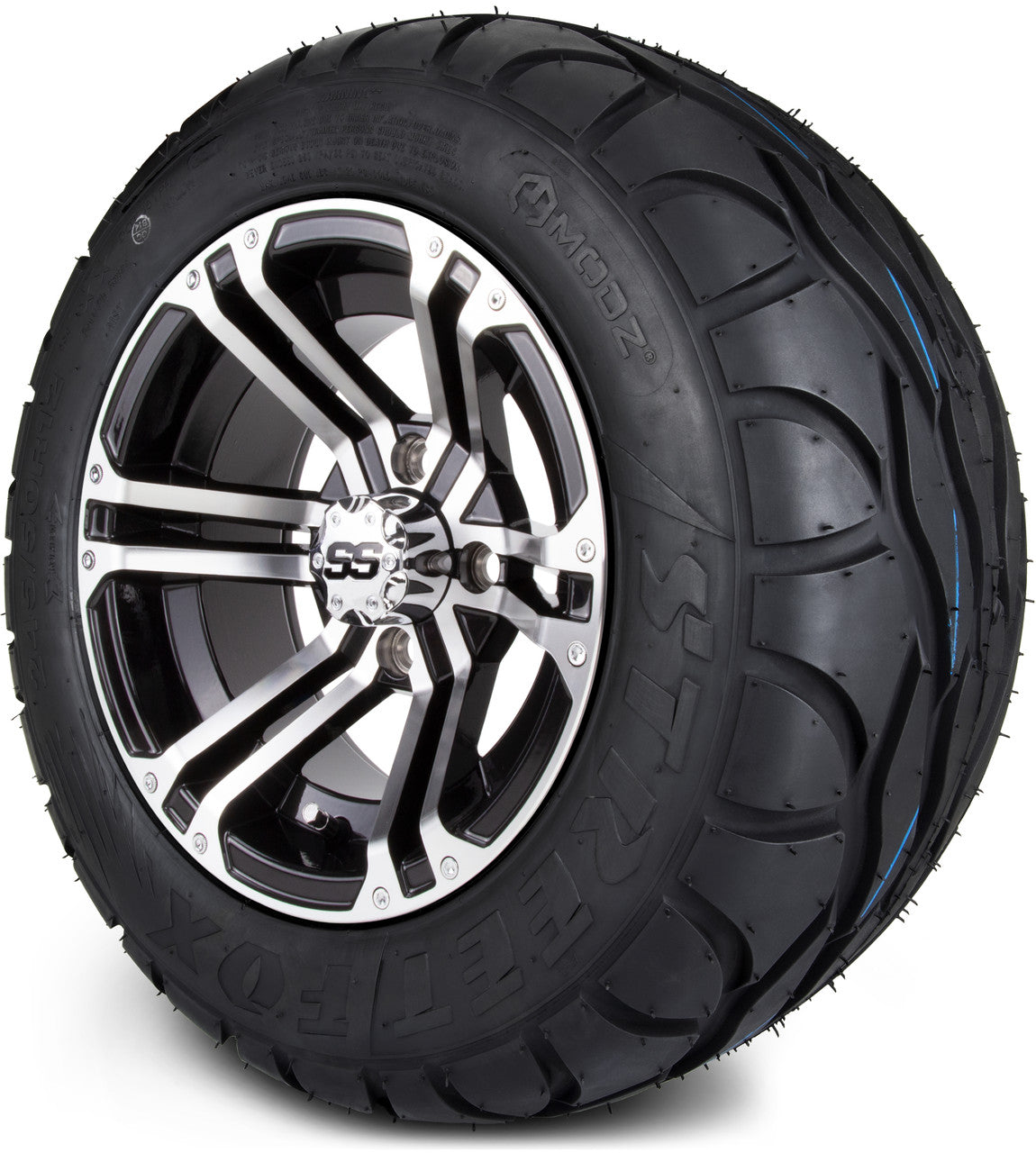 MODZ® 12" Enforcer Machined Black - LowPro Tires and Wheels Combo