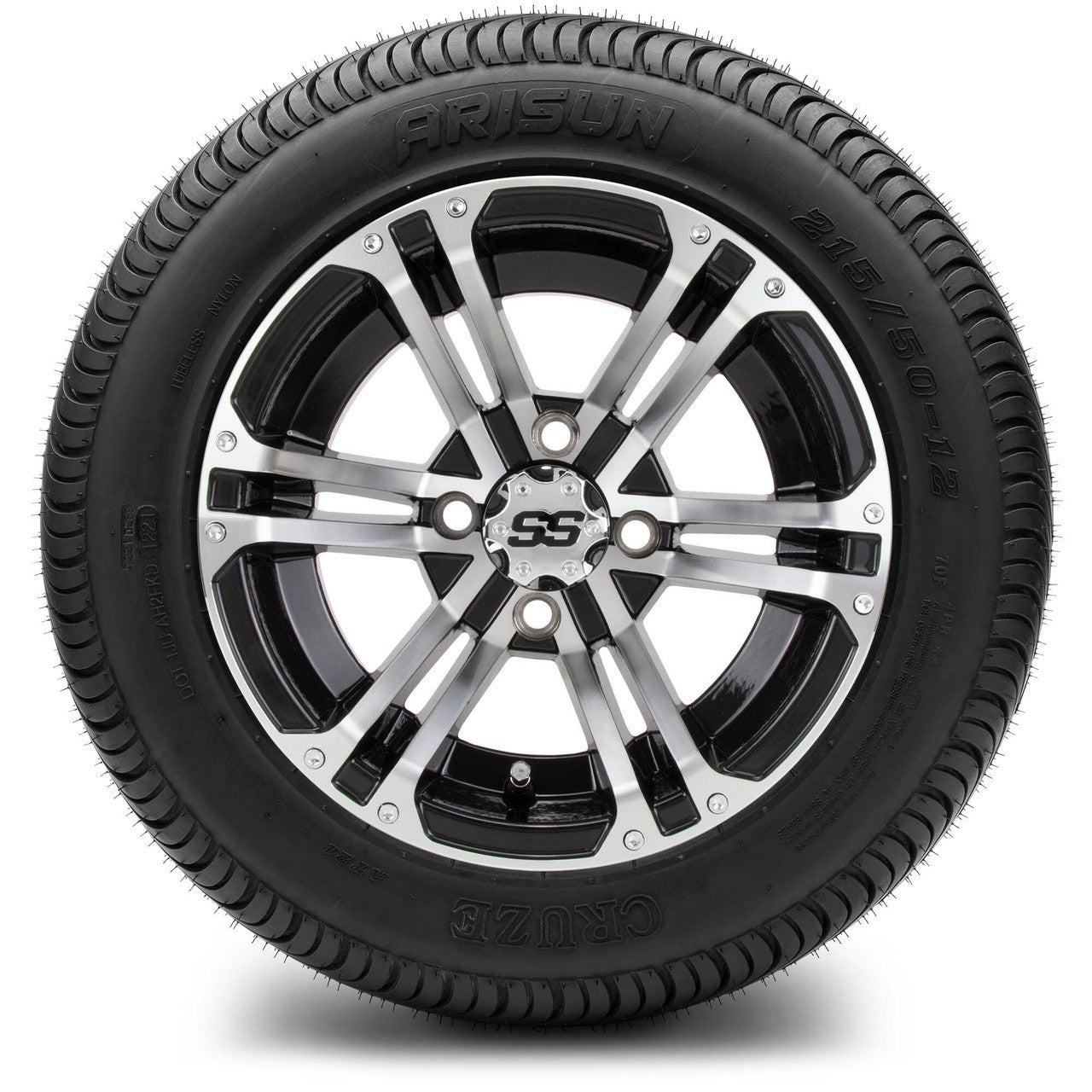 MODZ® 12" Enforcer Machined Black - LowPro Tires and Wheels Combo