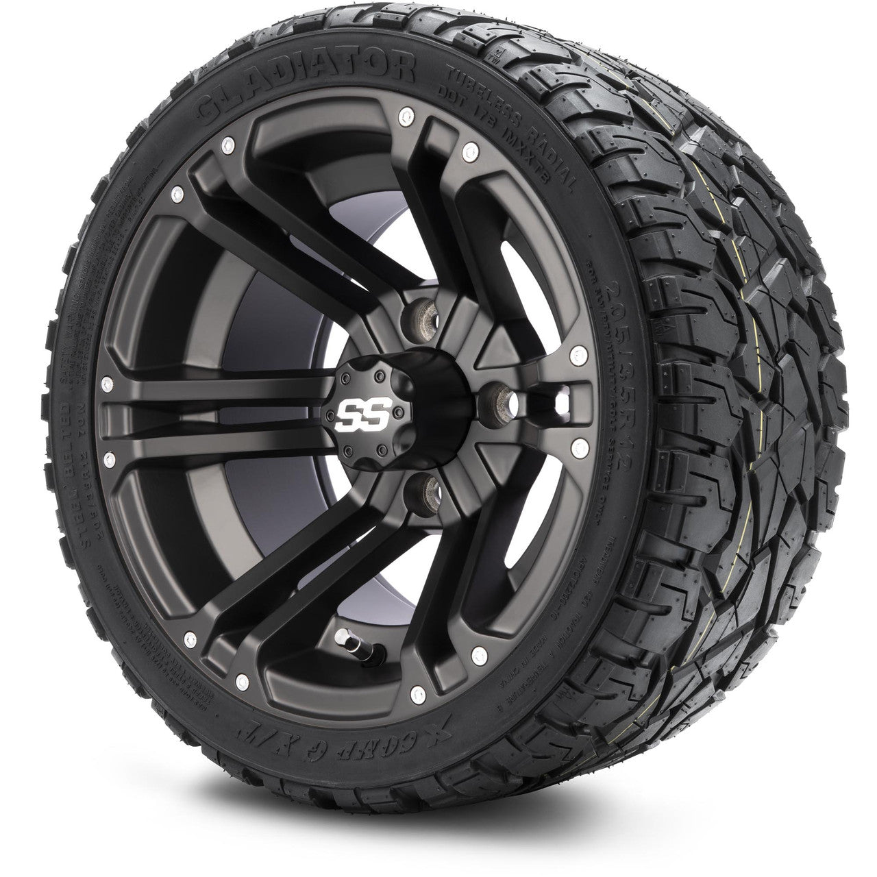 MODZ® 12" Enforcer Matte Black - LowPro Tires and Wheels Combo