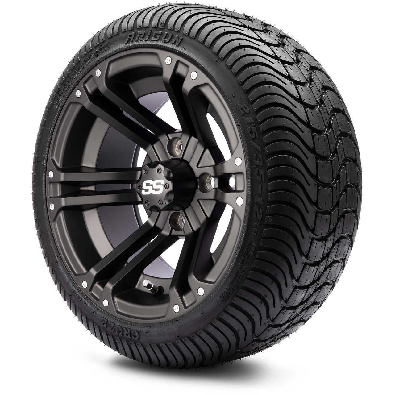 MODZ® 12" Enforcer Matte Black - LowPro Tires and Wheels Combo