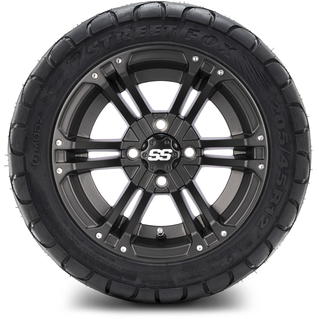 MODZ® 12" Enforcer Matte Black - LowPro Tires and Wheels Combo