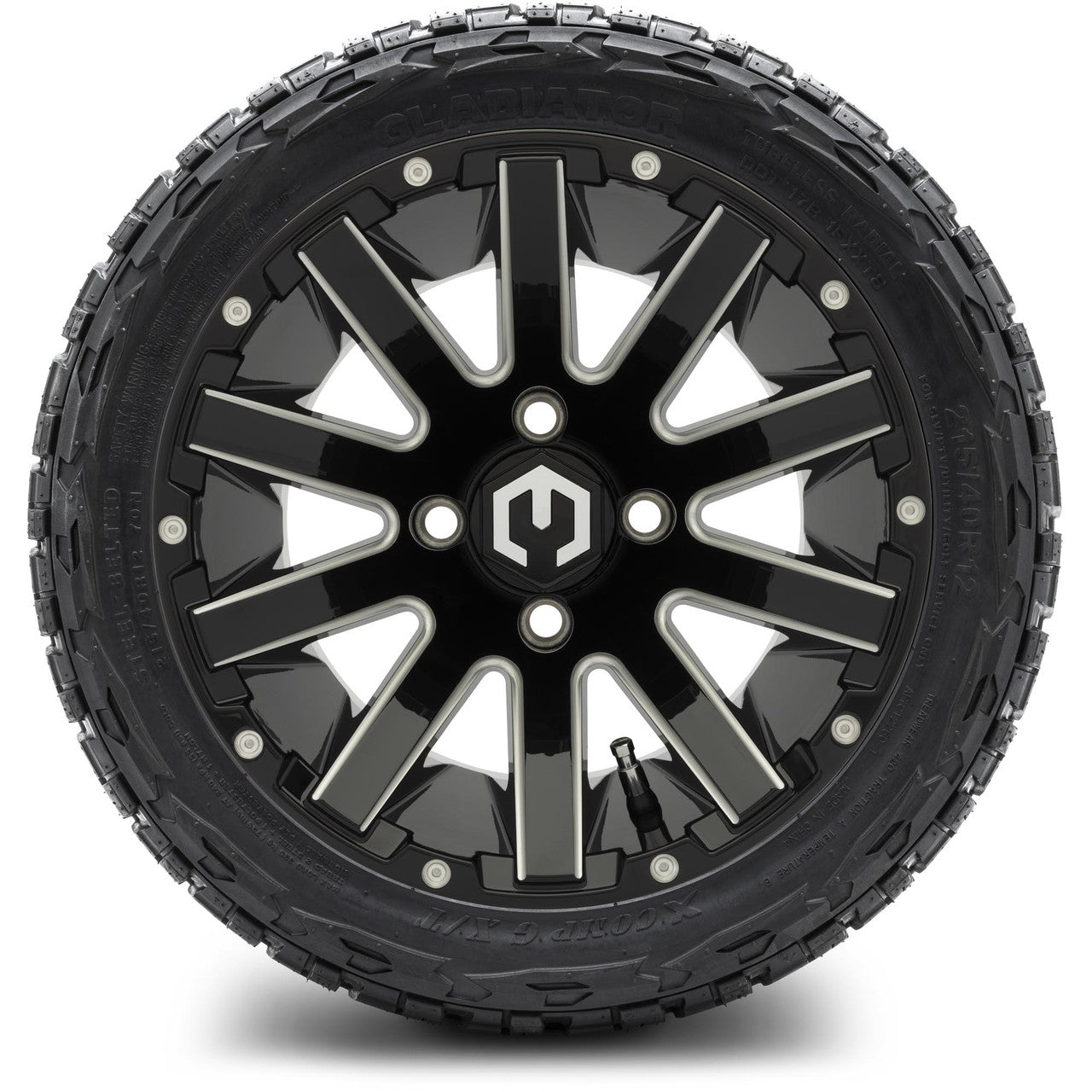 MODZ® 12" Mauler Glossy Black Ball Mill - LowPro Tires and Wheels Combo