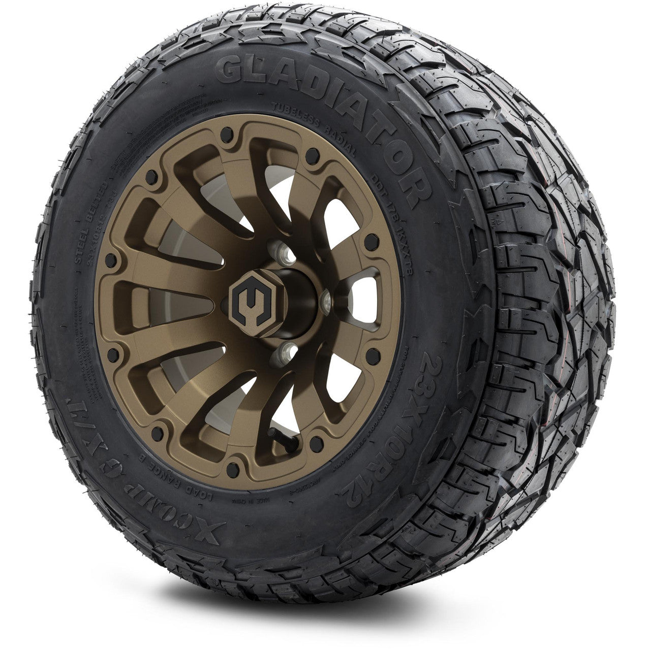 MODZ® 12" Bomber Matte Bronze - Lifted Tires and Wheels Combo