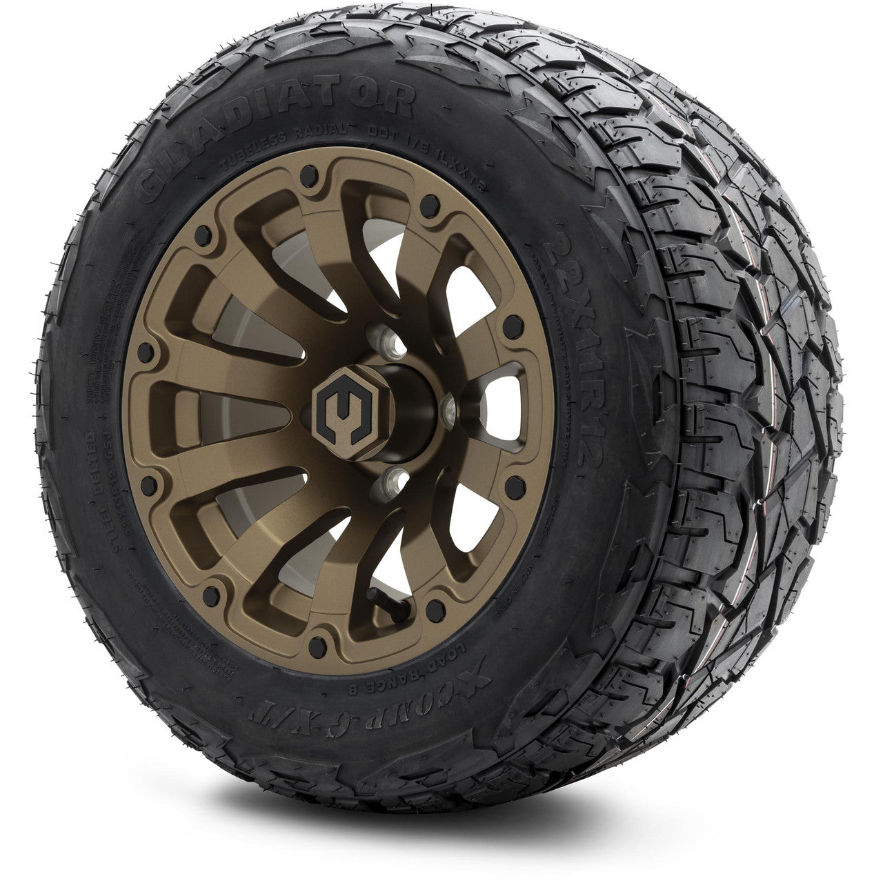MODZ® 12" Bomber Matte Bronze - Lifted Tires and Wheels Combo