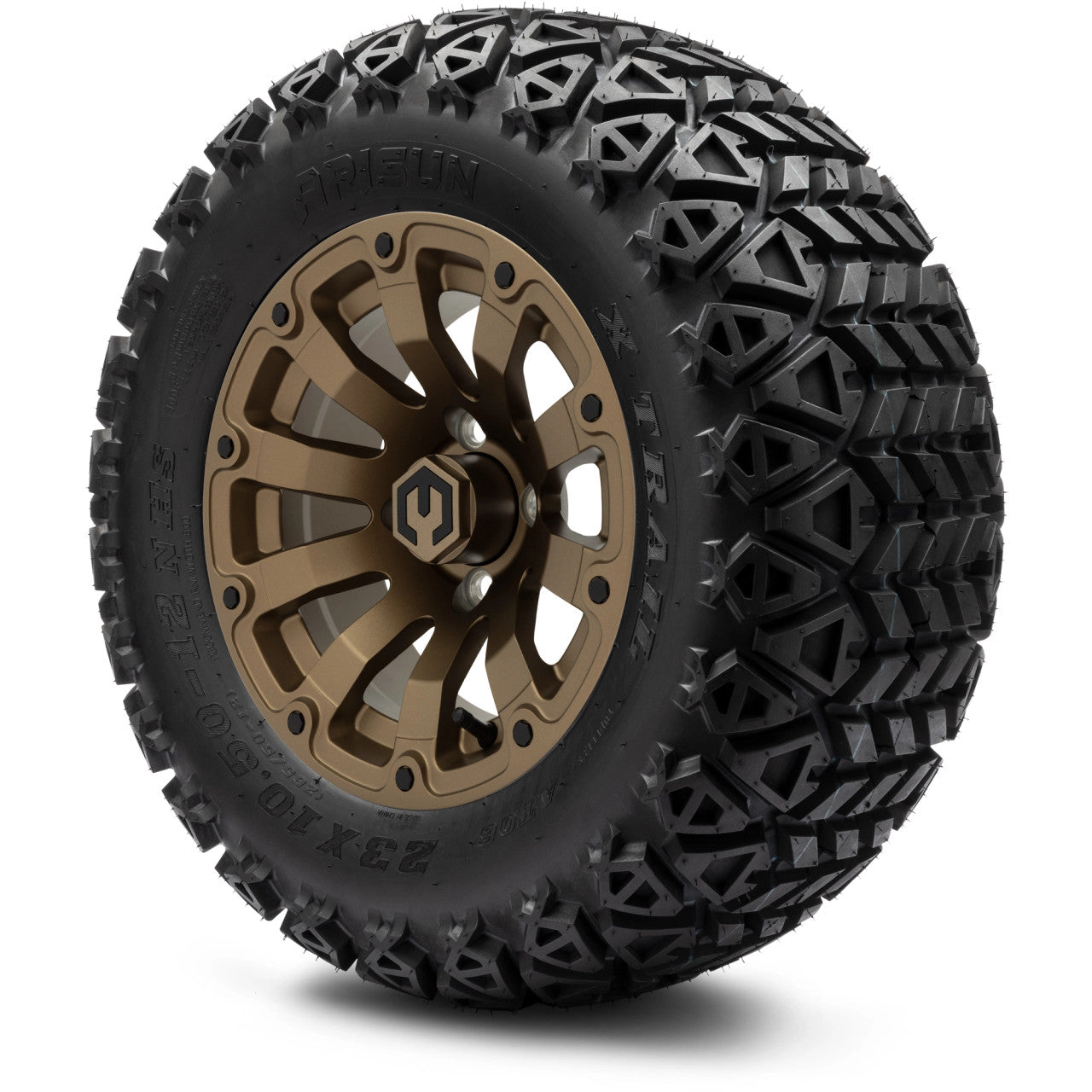 MODZ® 12" Bomber Matte Bronze - Lifted Tires and Wheels Combo