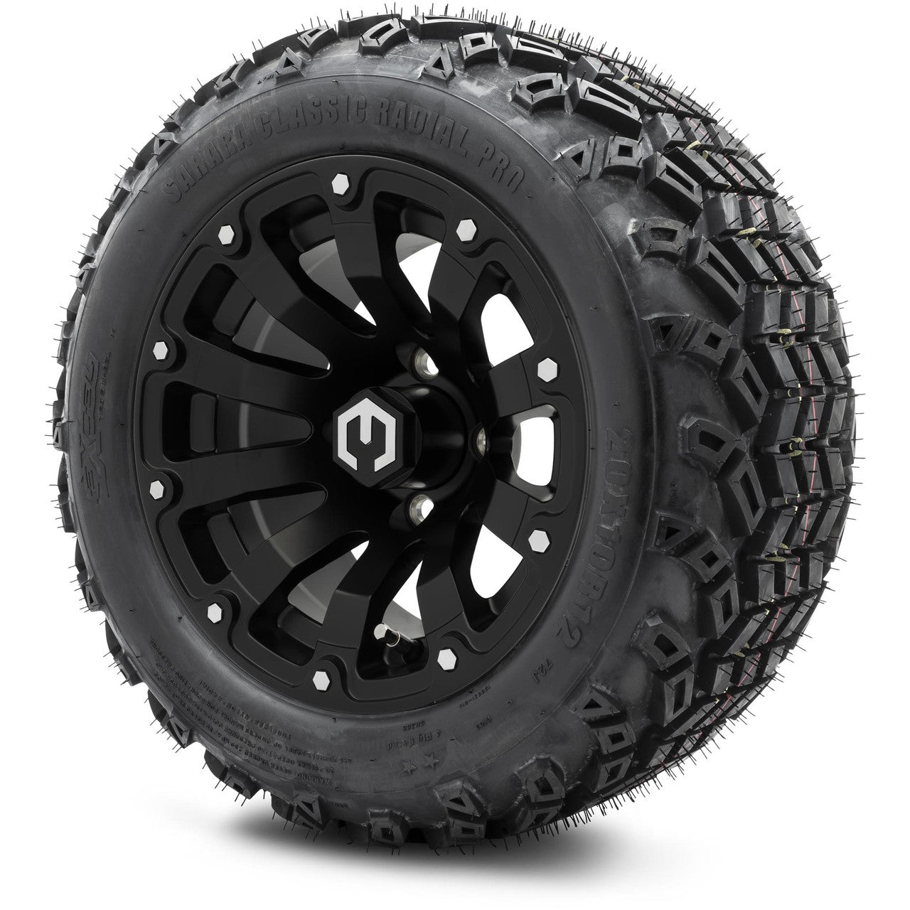 MODZ® 12" Bomber Matte Black - Lifted Tires and Wheels Combo