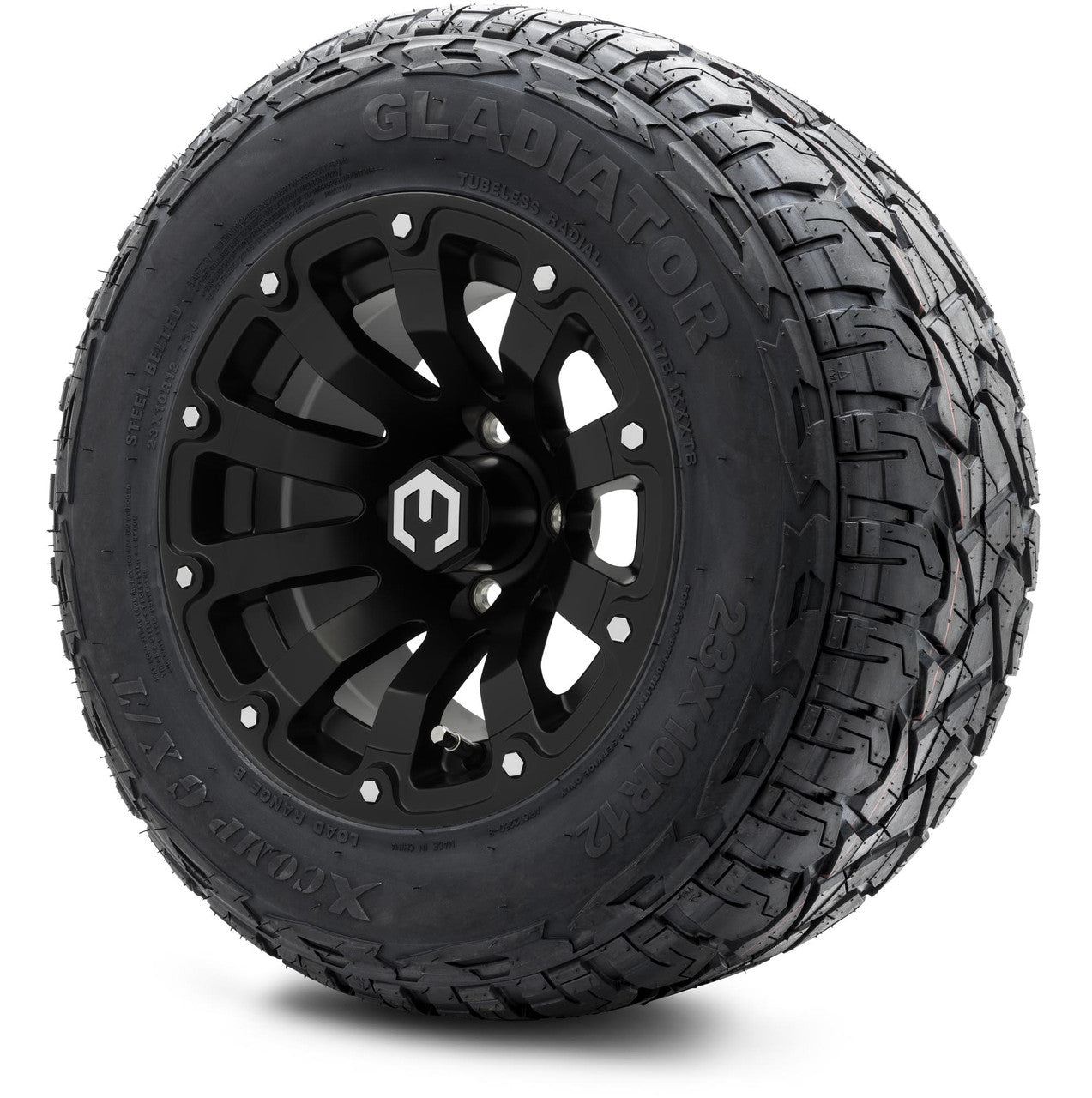 MODZ® 12" Bomber Matte Black - Lifted Tires and Wheels Combo