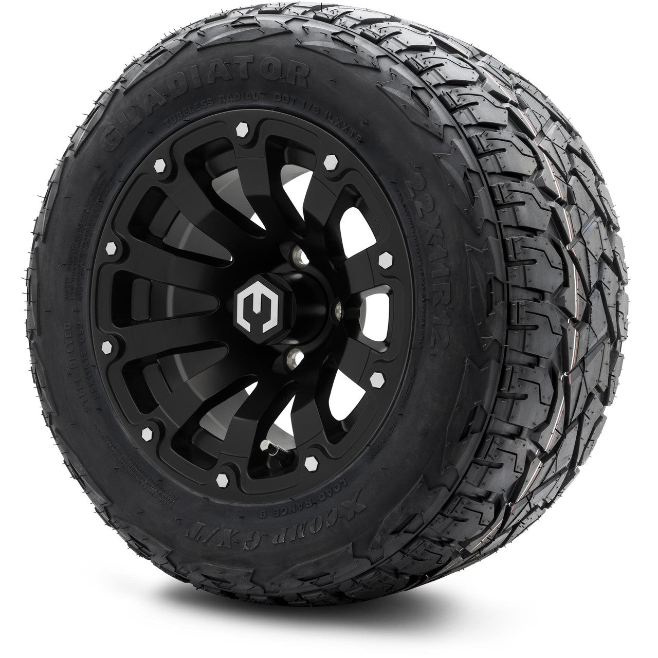 MODZ® 12" Bomber Matte Black - Lifted Tires and Wheels Combo