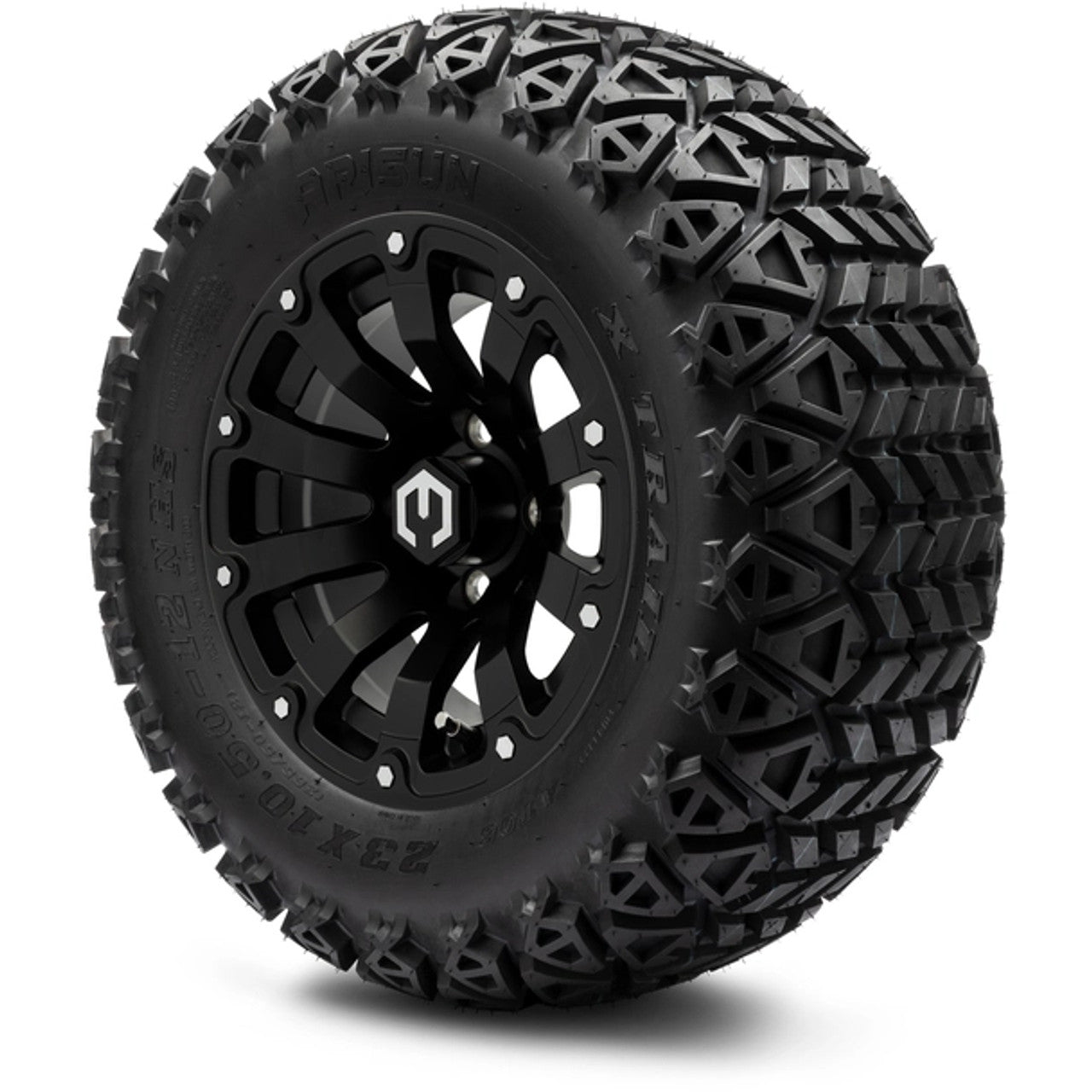 MODZ® 12" Bomber Matte Black - Lifted Tires and Wheels Combo