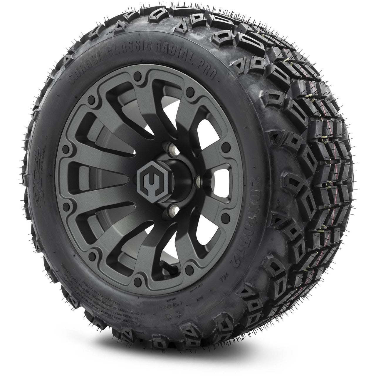 MODZ® 12" Bomber Matte Gunmetal - Lifted Tires and Wheels Combo