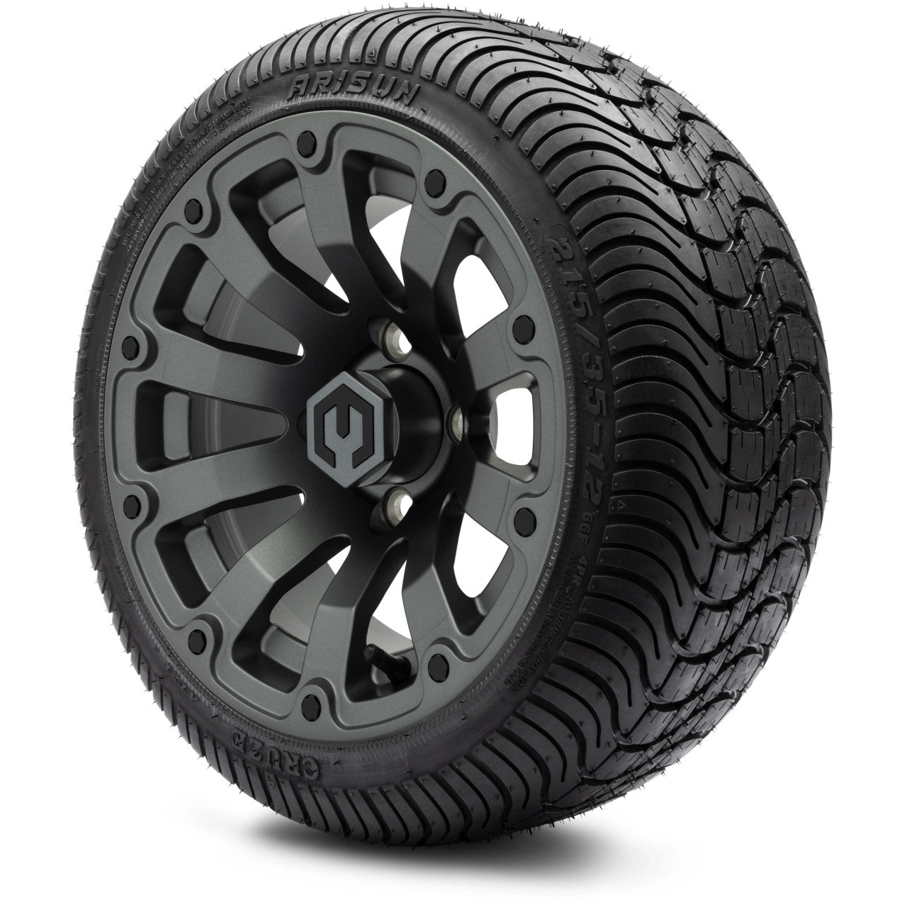 MODZ® 12" Bomber Matte Gunmetal - LowPro Tires and Wheels Combo