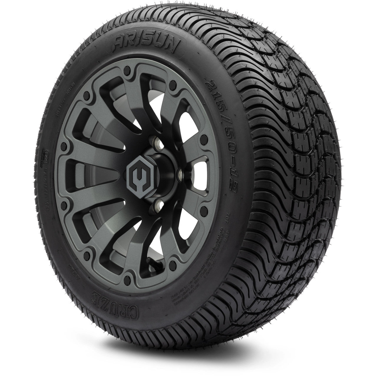 MODZ® 12" Bomber Matte Gunmetal - LowPro Tires and Wheels Combo