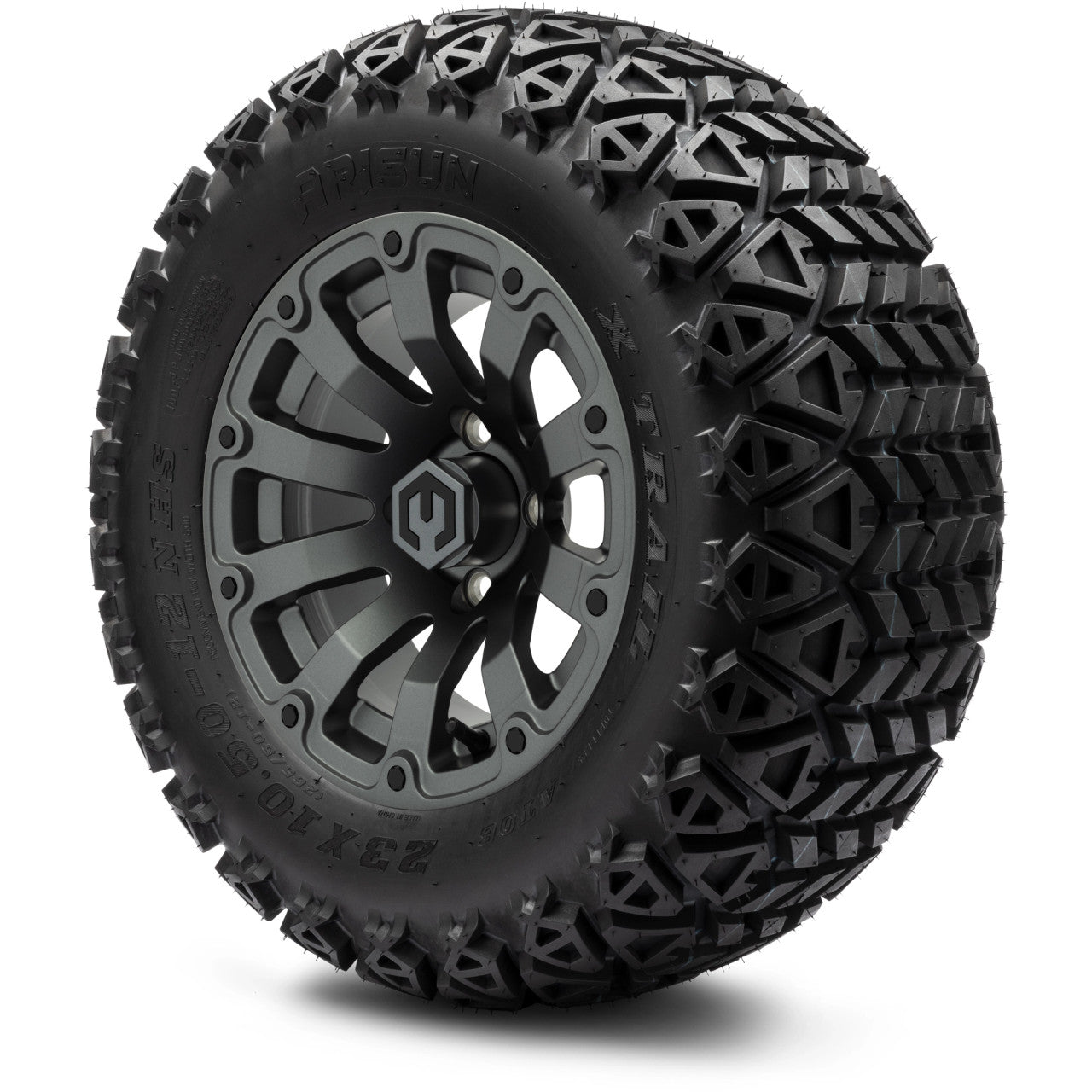 MODZ® 12" Bomber Matte Gunmetal - Lifted Tires and Wheels Combo