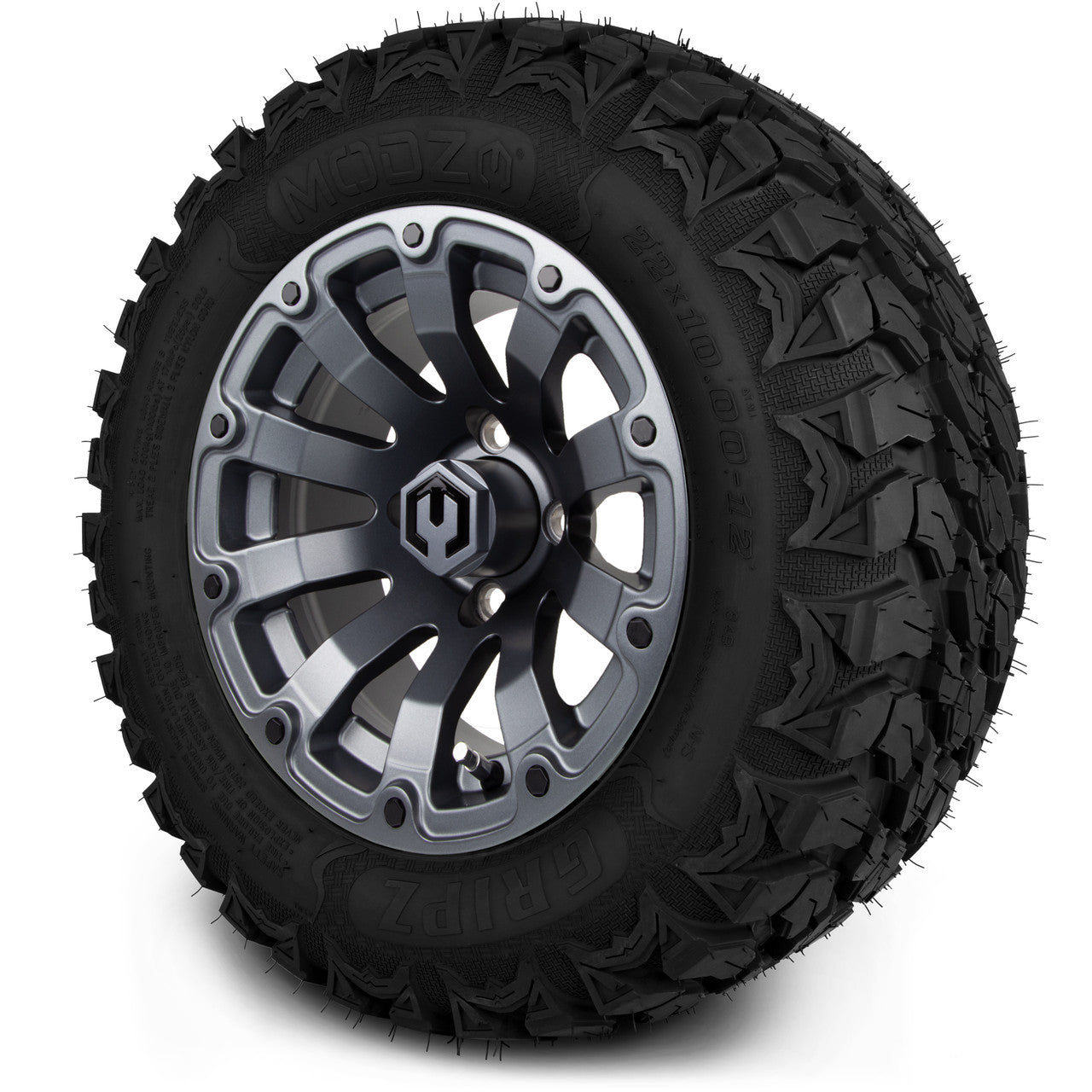 MODZ® 12" Bomber Matte Gunmetal - Lifted Tires and Wheels Combo