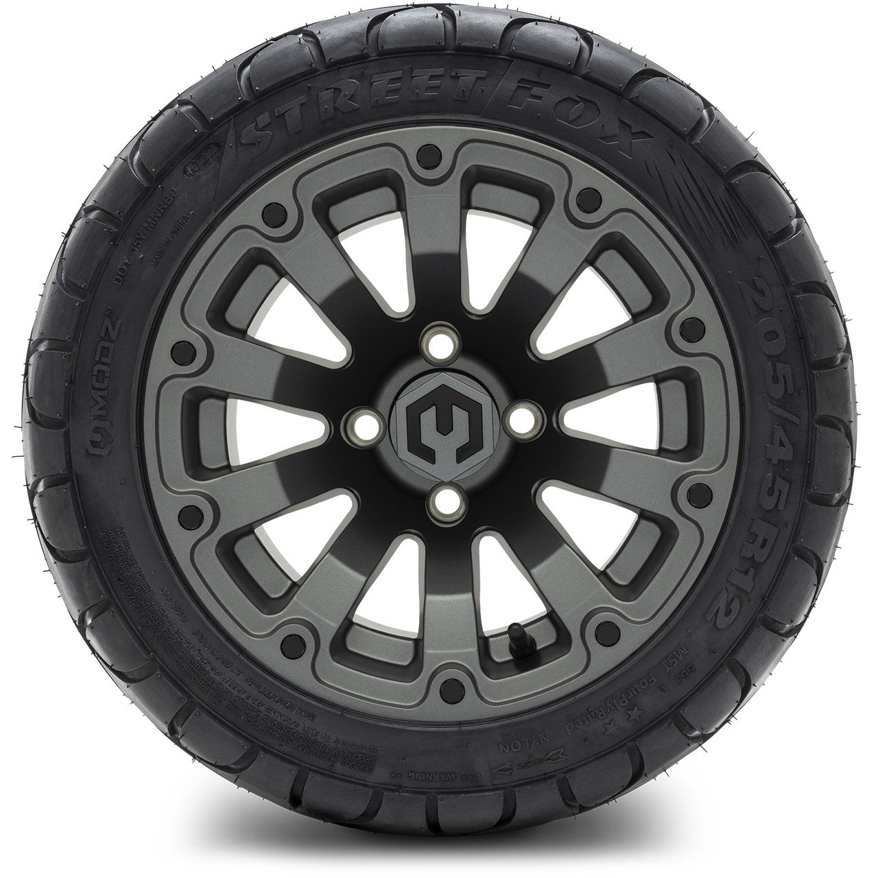 MODZ® 12" Bomber Matte Gunmetal - LowPro Tires and Wheels Combo