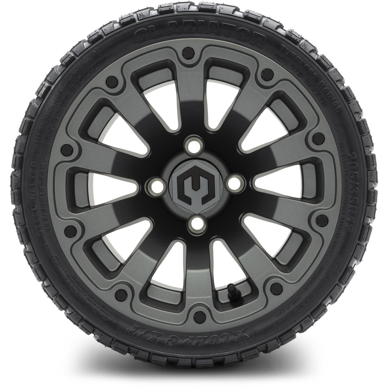 MODZ® 12" Bomber Matte Gunmetal - LowPro Tires and Wheels Combo