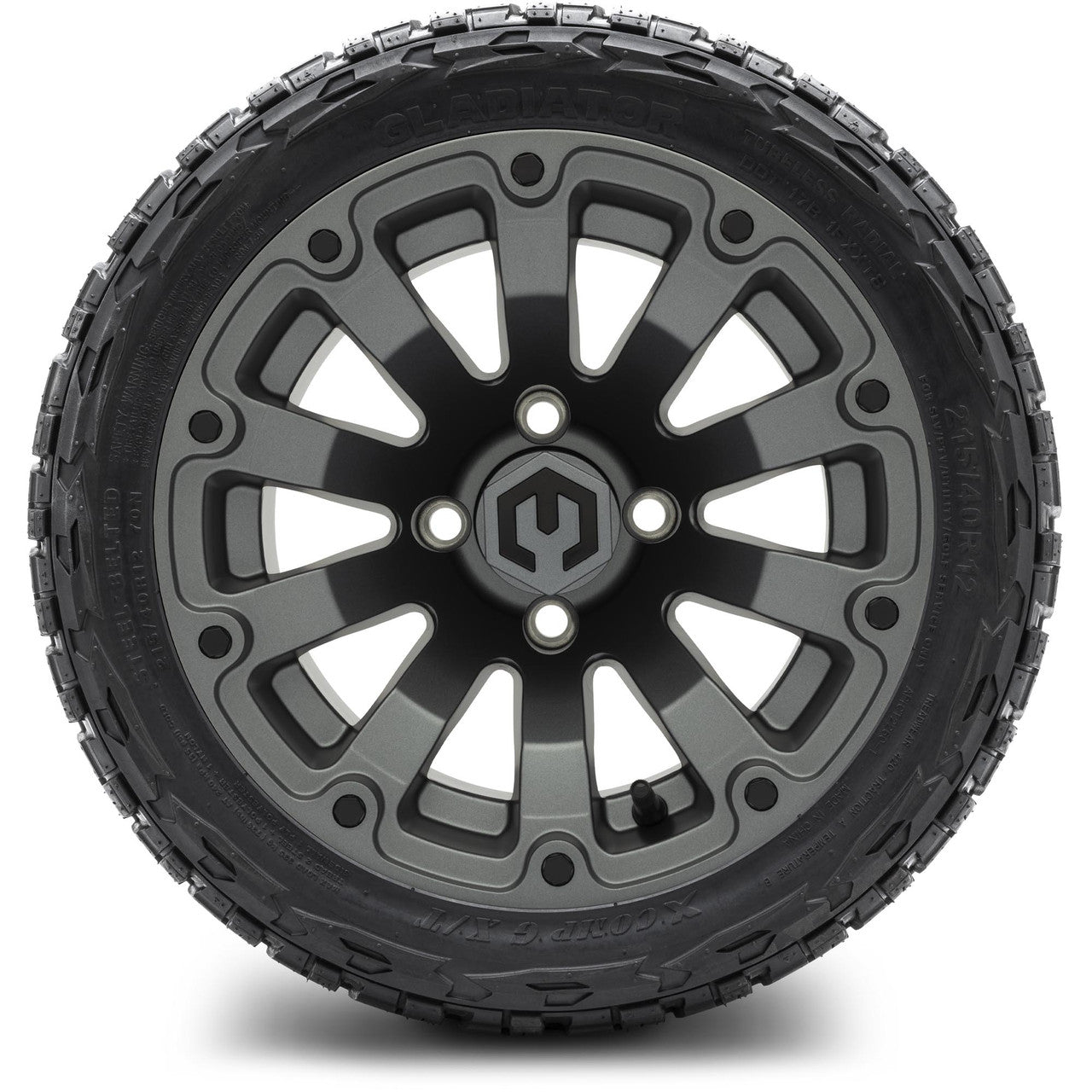 MODZ® 12" Bomber Matte Gunmetal - LowPro Tires and Wheels Combo