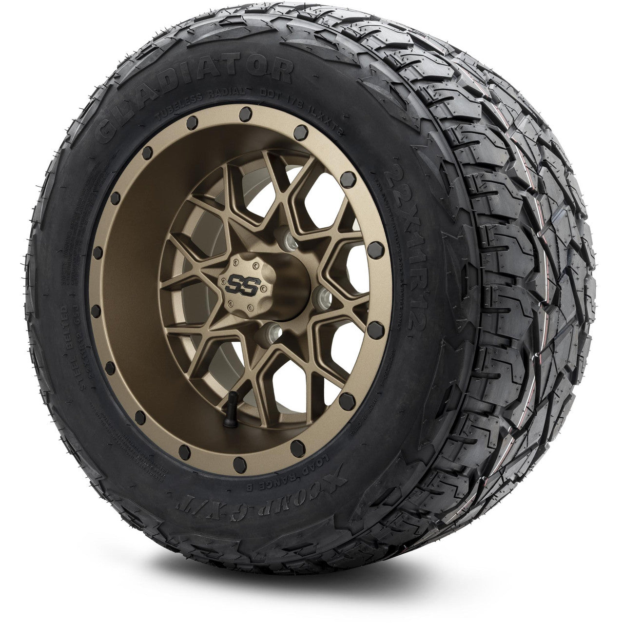 MODZ® 12" Vortex Matte Bronze - Lifted Tires and Wheels Combo