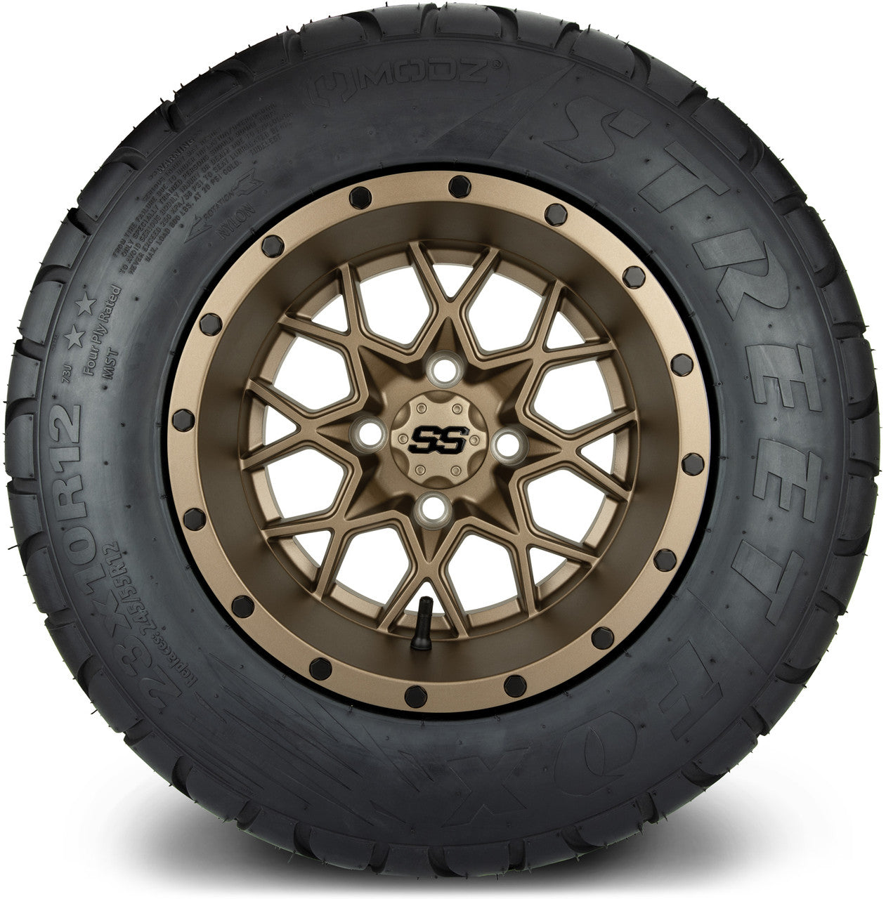 MODZ® 12" Vortex Matte Bronze - Lifted Tires and Wheels Combo