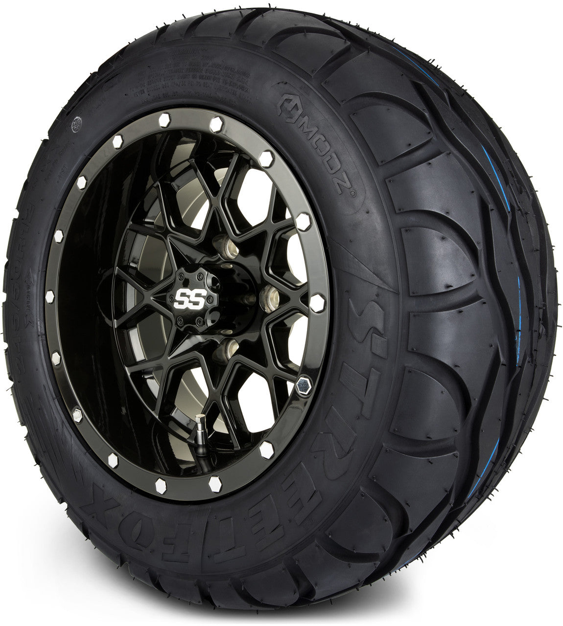 MODZ® 12" Vortex Glossy Black - LowPro Tires and Wheels Combo