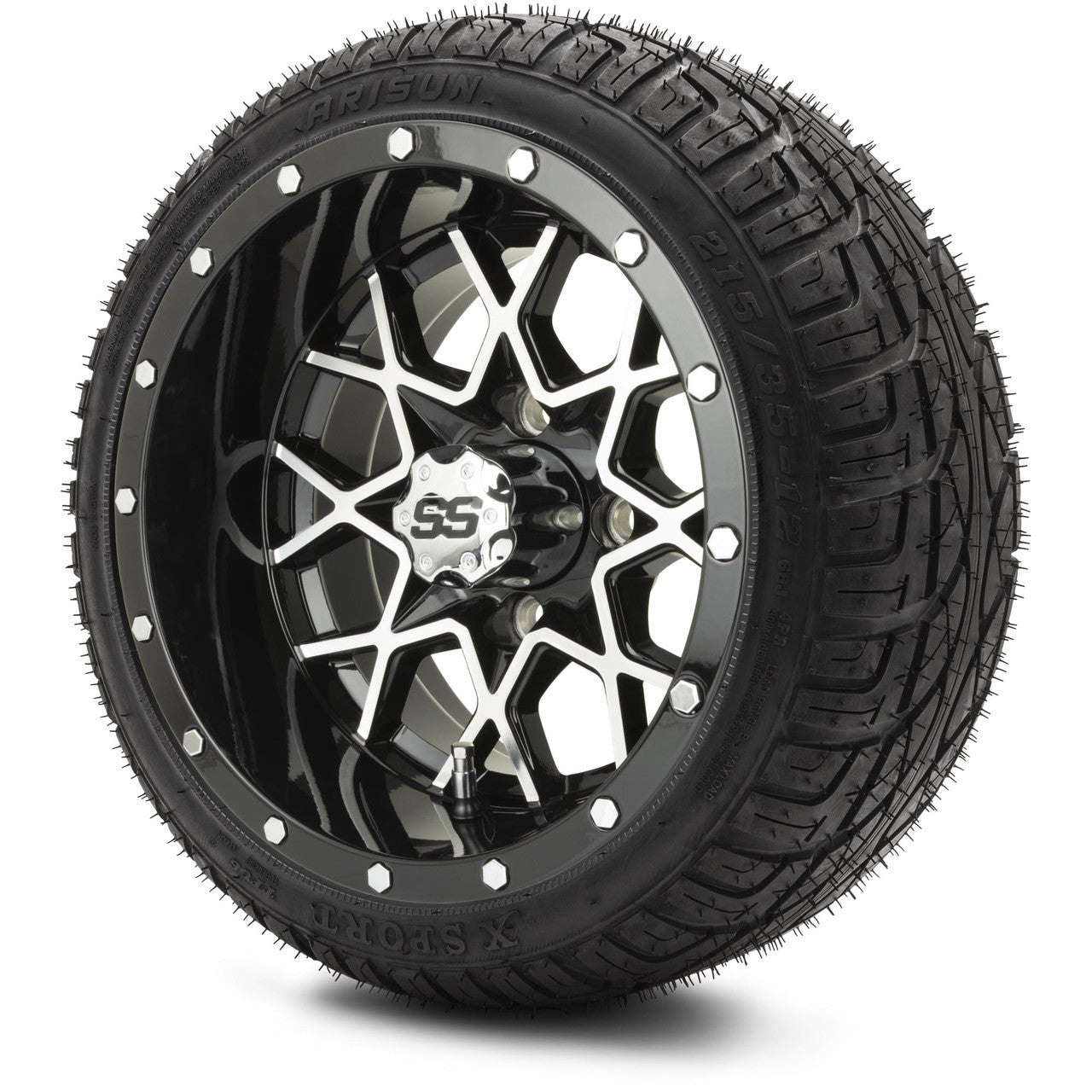 MODZ® 12" Vortex Machined Black - LowPro Tires and Wheels Combo