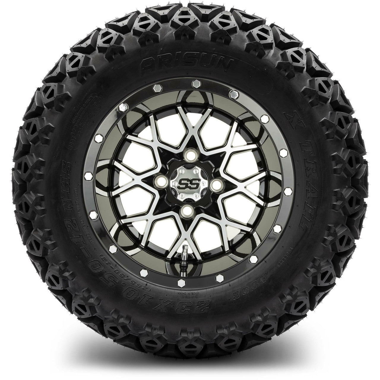 MODZ® 12" Vortex Machined Black - Lifted Tires and Wheels Combo