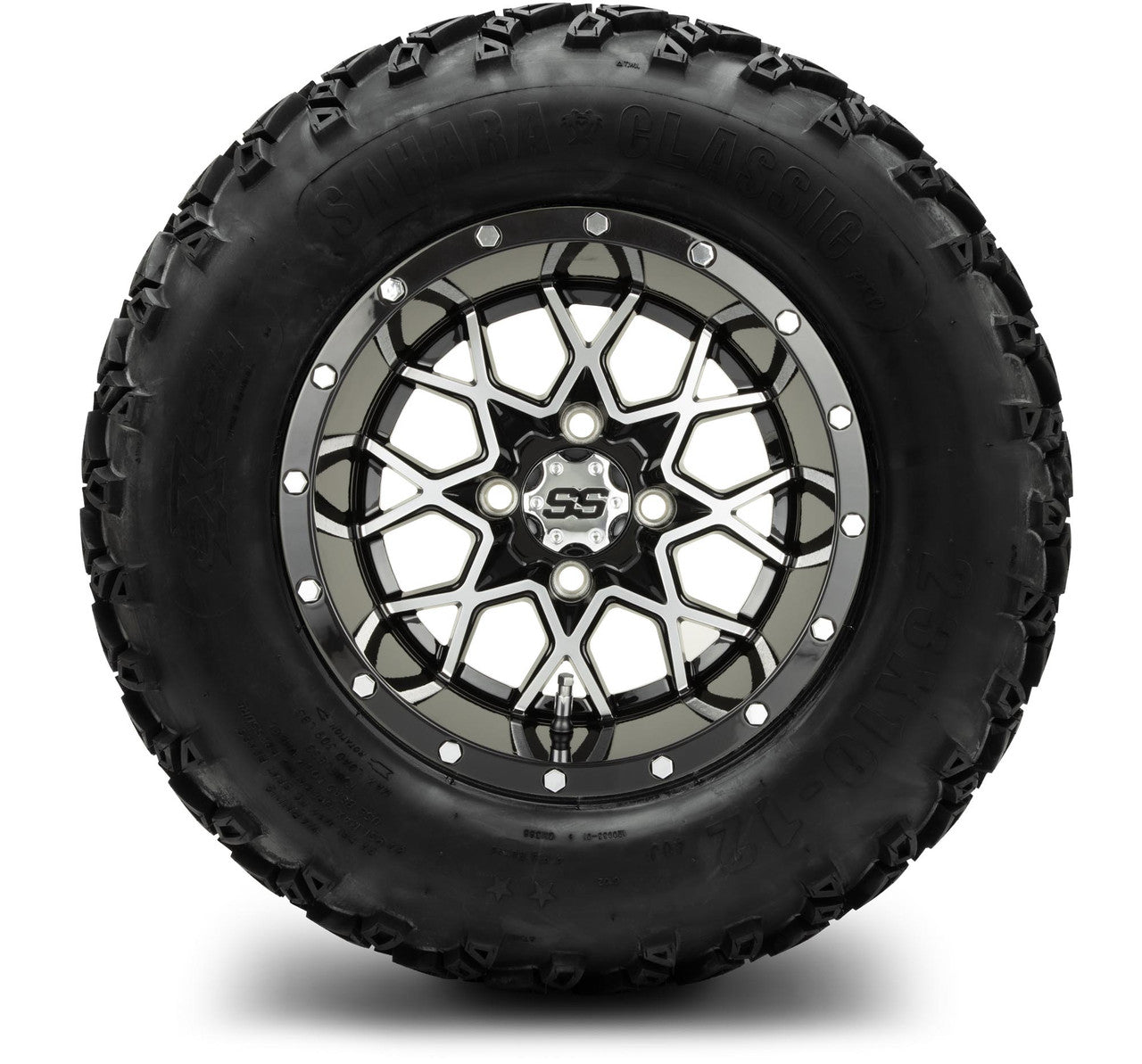MODZ® 12" Vortex Machined Black - Lifted Tires and Wheels Combo
