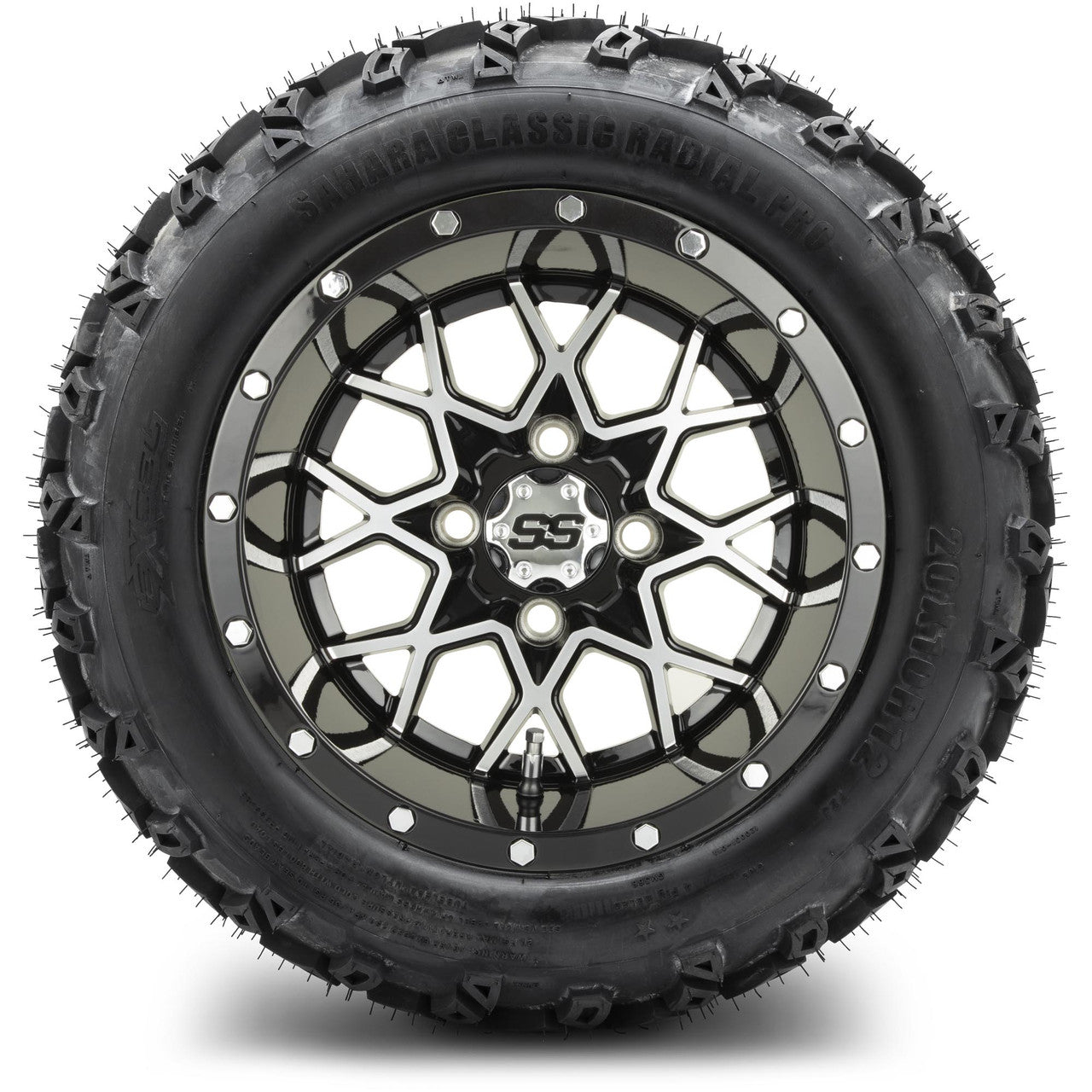MODZ® 12" Vortex Machined Black - Lifted Tires and Wheels Combo