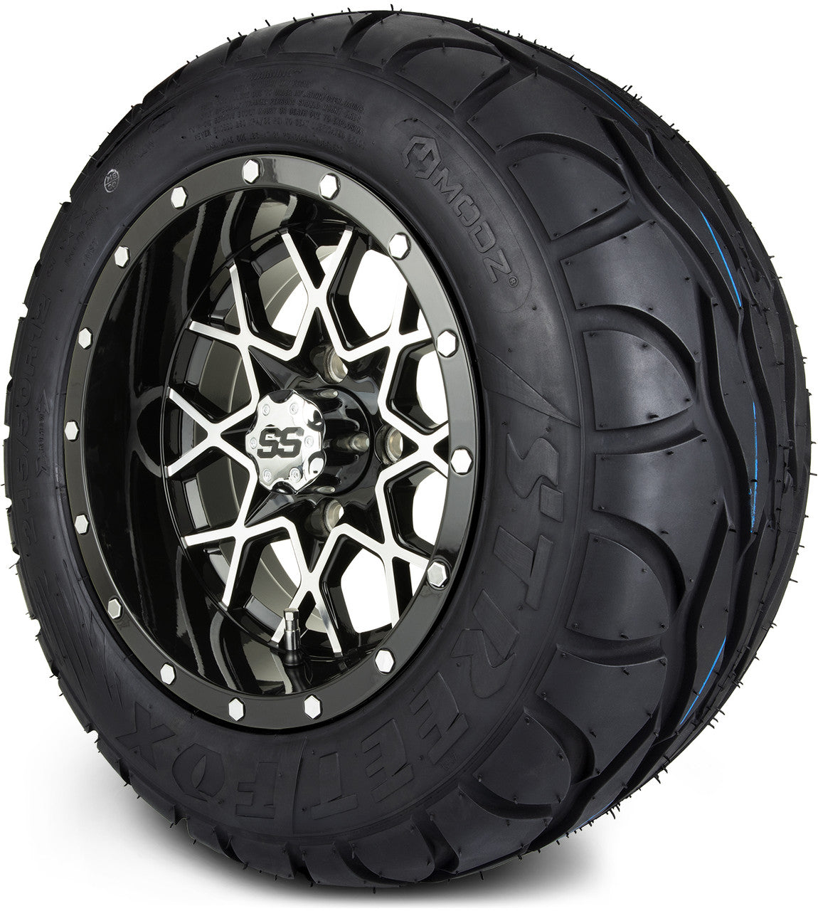 MODZ® 12" Vortex Machined Black - LowPro Tires and Wheels Combo