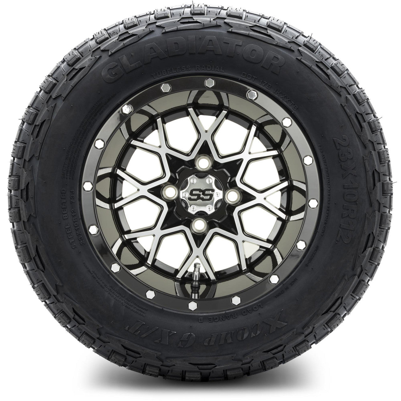 MODZ® 12" Vortex Machined Black - Lifted Tires and Wheels Combo