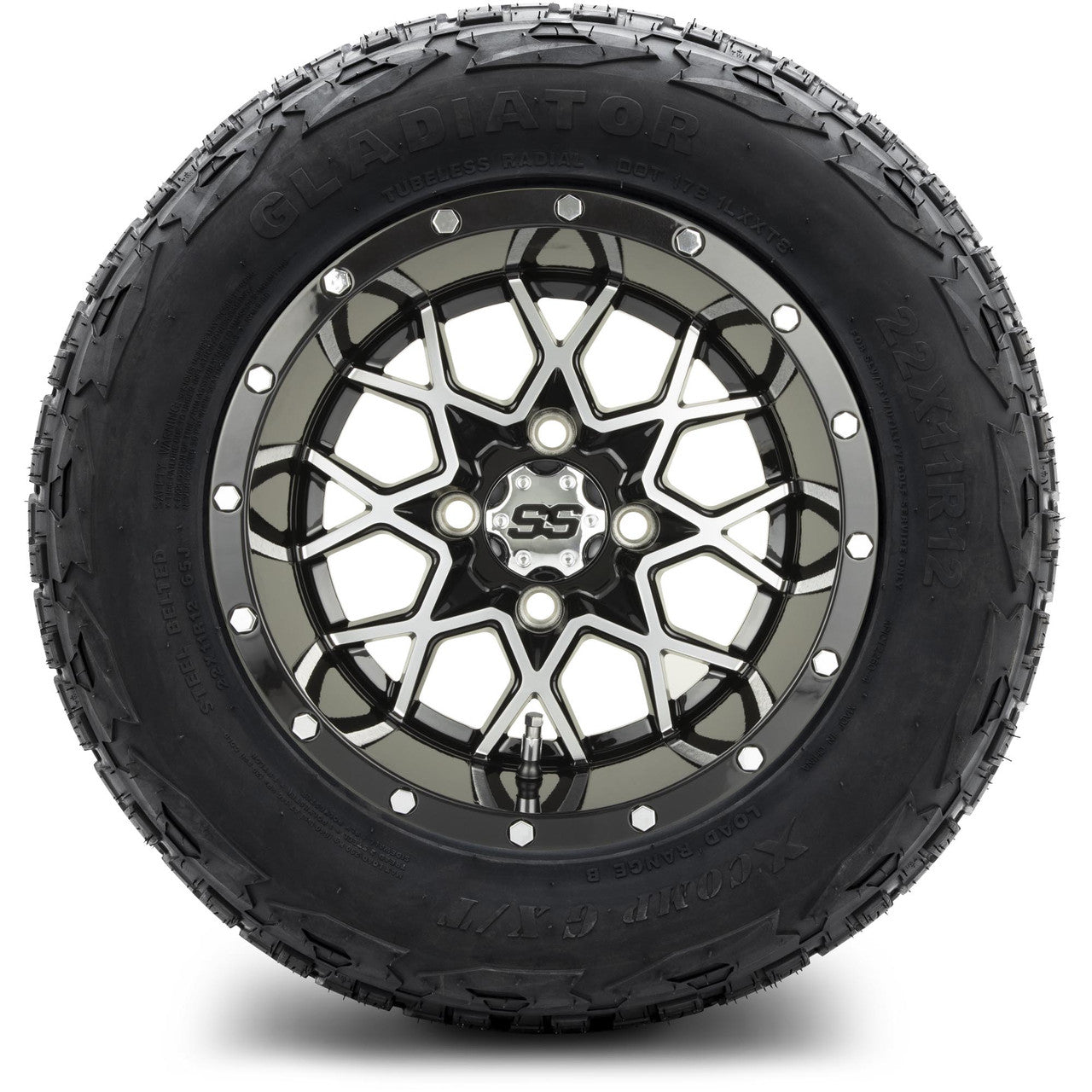 MODZ® 12" Vortex Machined Black - Lifted Tires and Wheels Combo