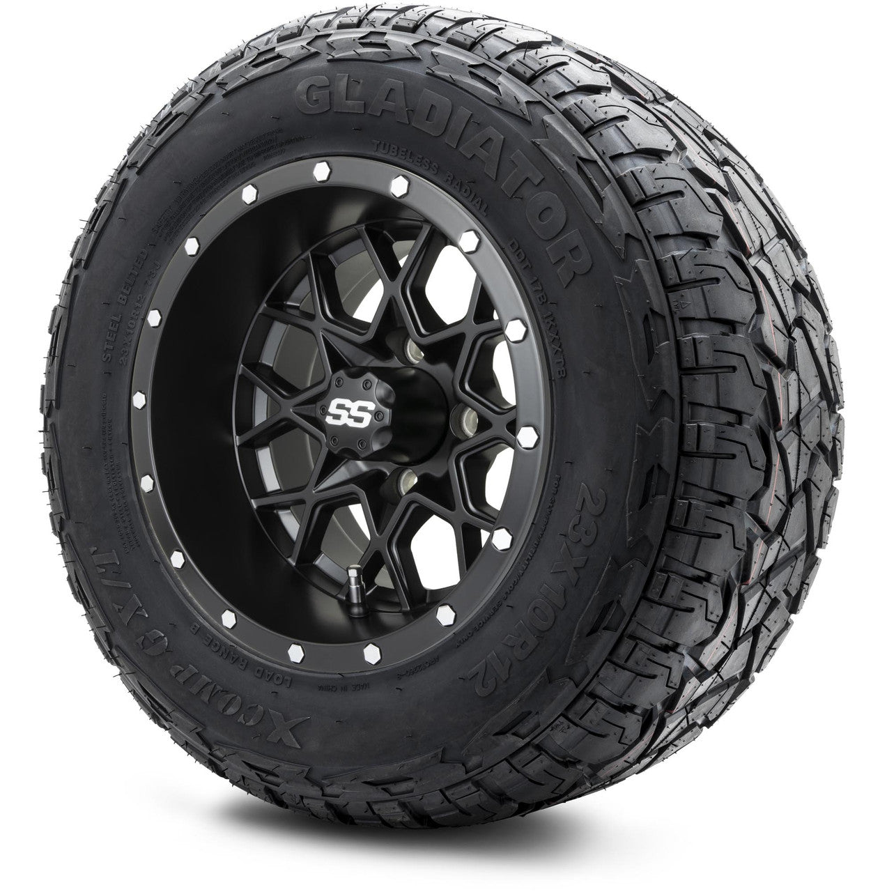 MODZ® 12" Vortex Matte Black - Lifted Tires and Wheels Combo
