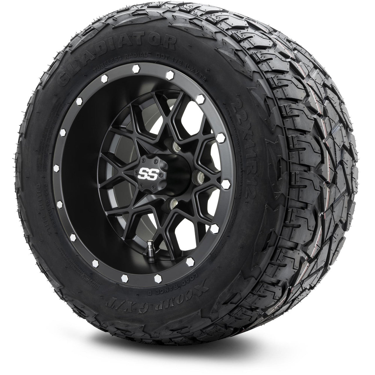 MODZ® 12" Vortex Matte Black - Lifted Tires and Wheels Combo