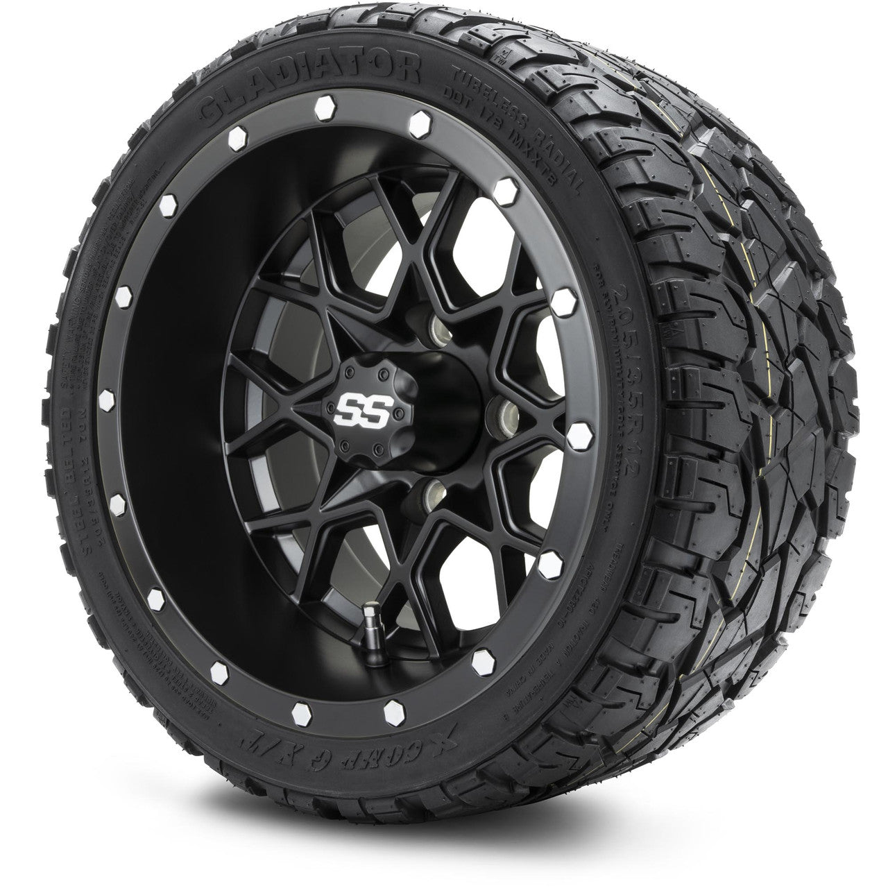 MODZ® 12" Vortex Matte Black - LowPro Tires and Wheels Combo