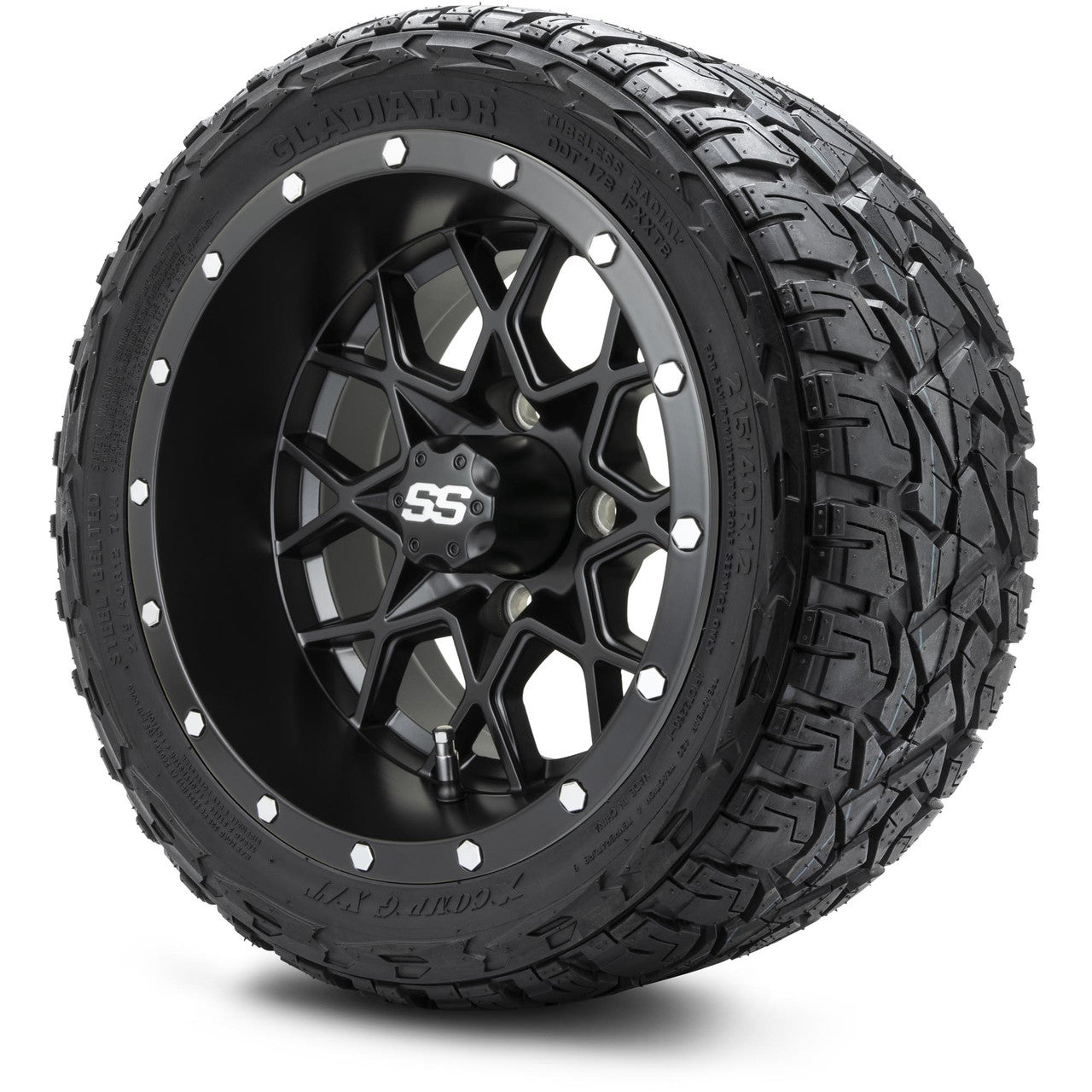 MODZ® 12" Vortex Matte Black - LowPro Tires and Wheels Combo