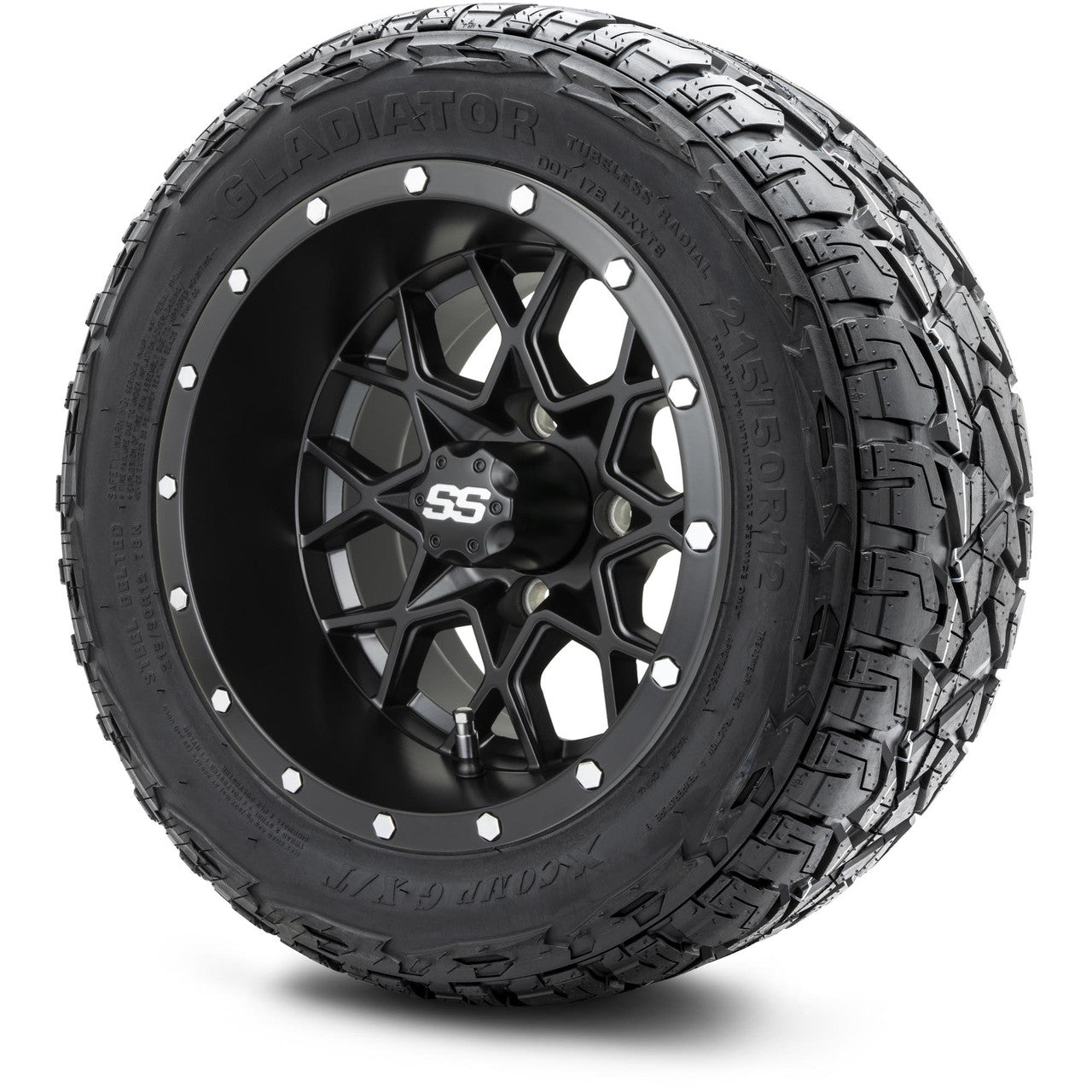 MODZ® 12" Vortex Matte Black - Lifted Tires and Wheels Combo