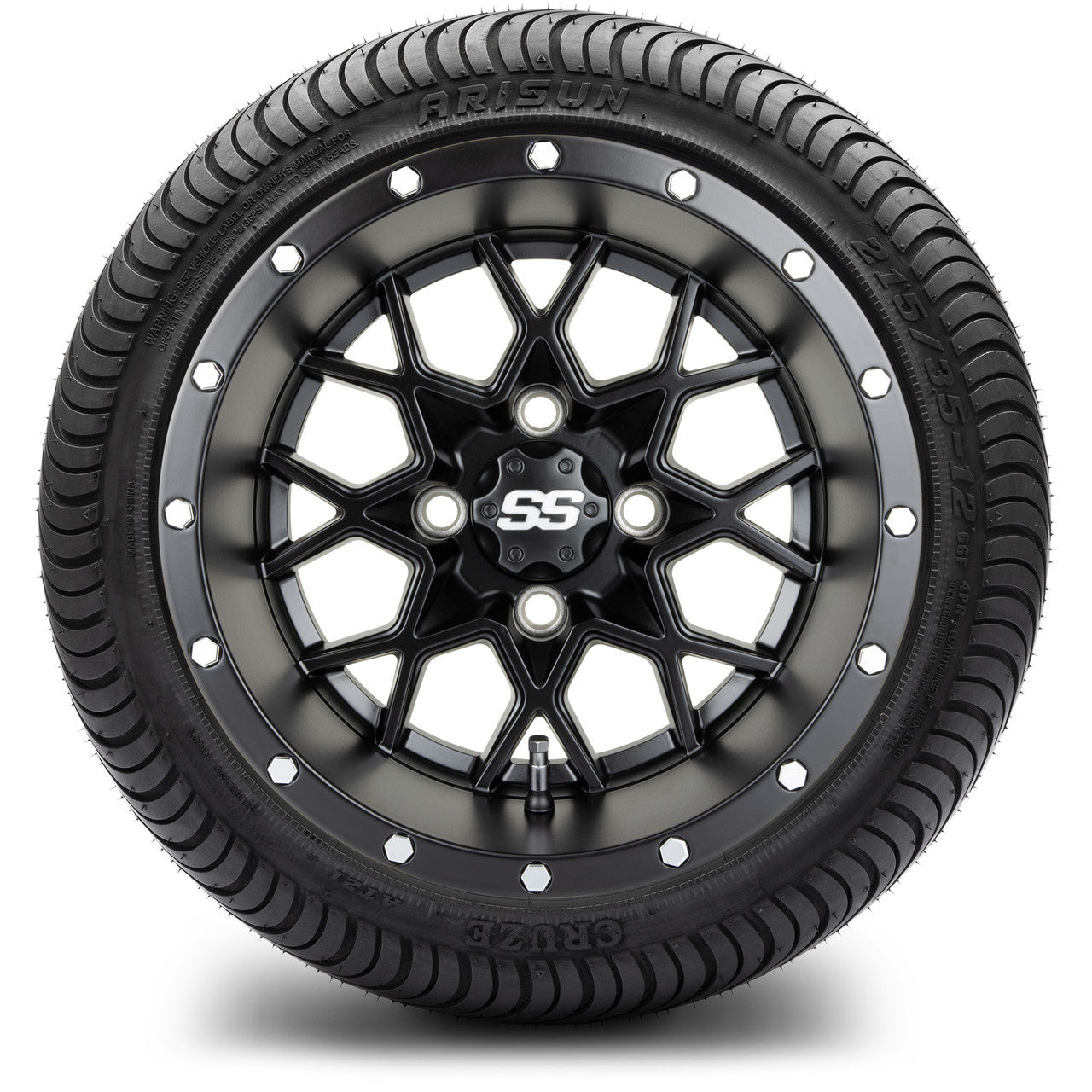 MODZ® 12" Vortex Matte Black - LowPro Tires and Wheels Combo