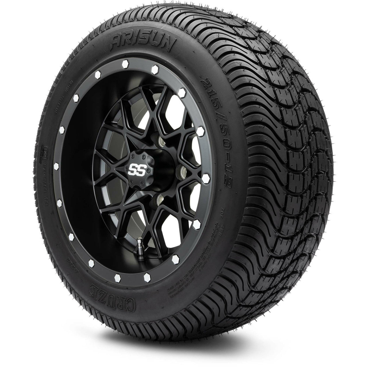 MODZ® 12" Vortex Matte Black - LowPro Tires and Wheels Combo