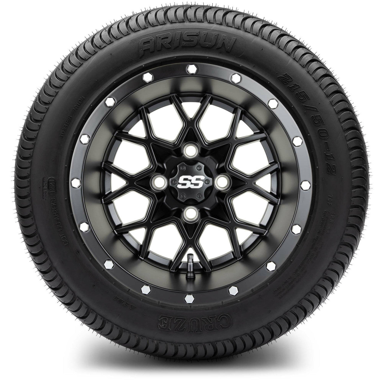 MODZ® 12" Vortex Matte Black - LowPro Tires and Wheels Combo