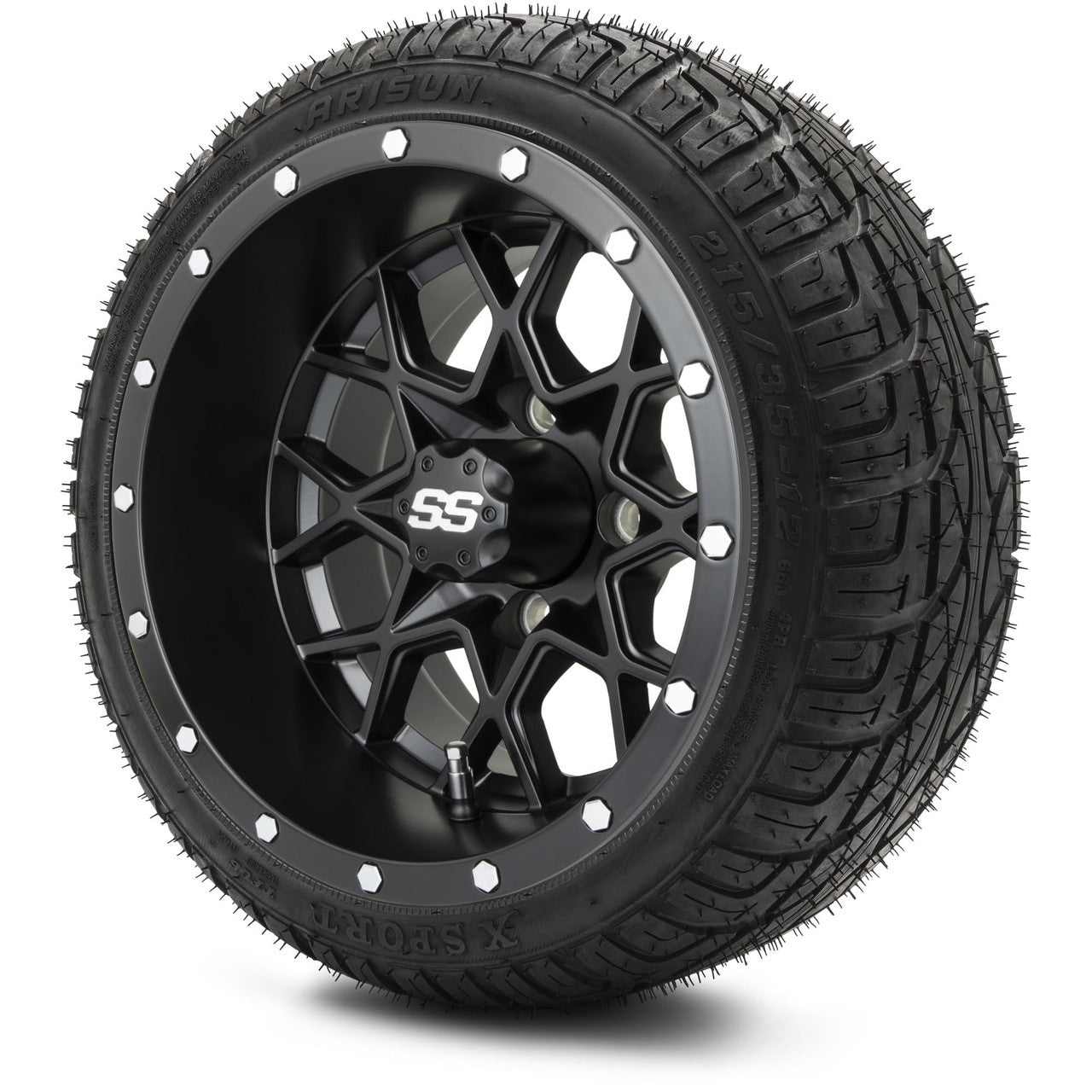 MODZ® 12" Vortex Matte Black - LowPro Tires and Wheels Combo