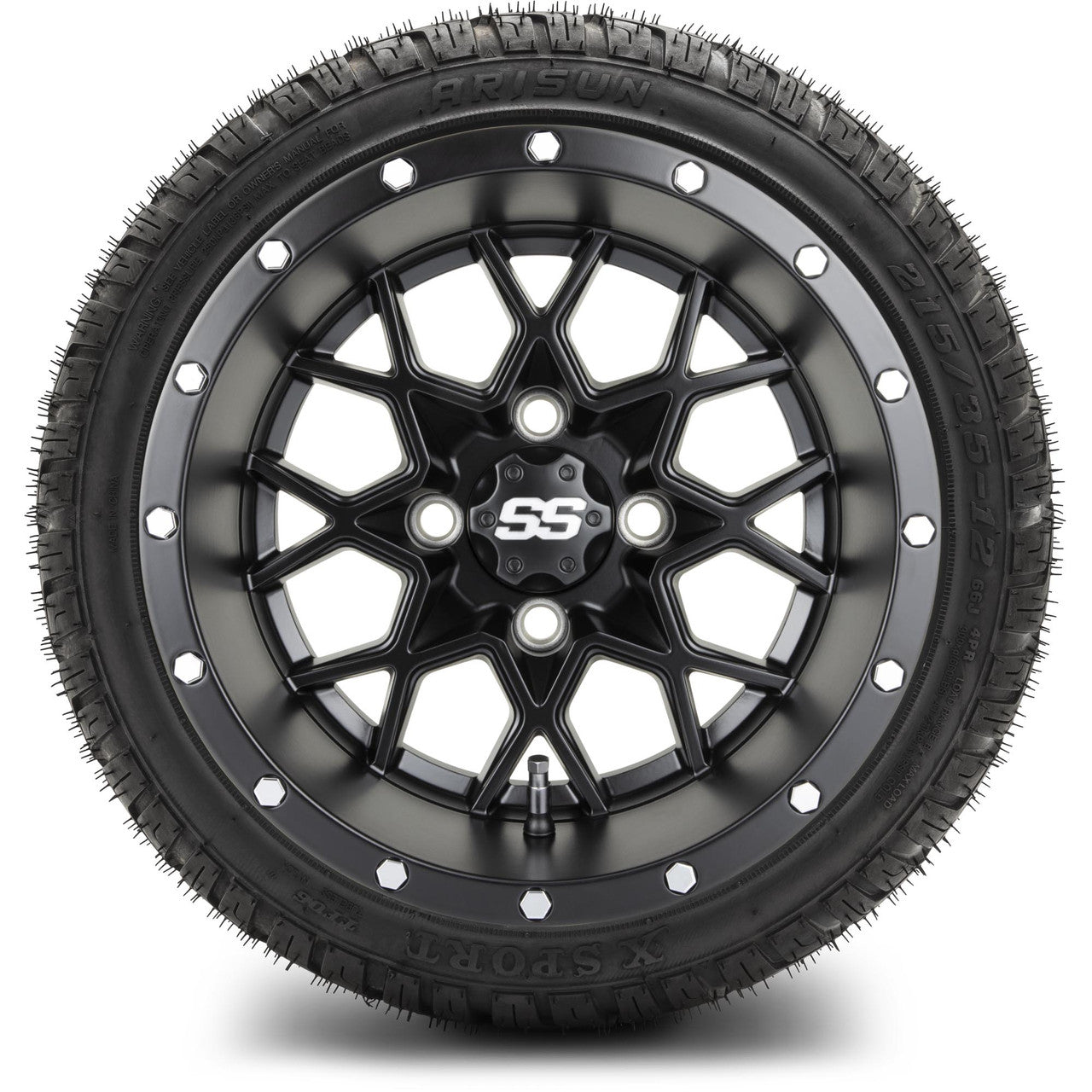 MODZ® 12" Vortex Matte Black - LowPro Tires and Wheels Combo