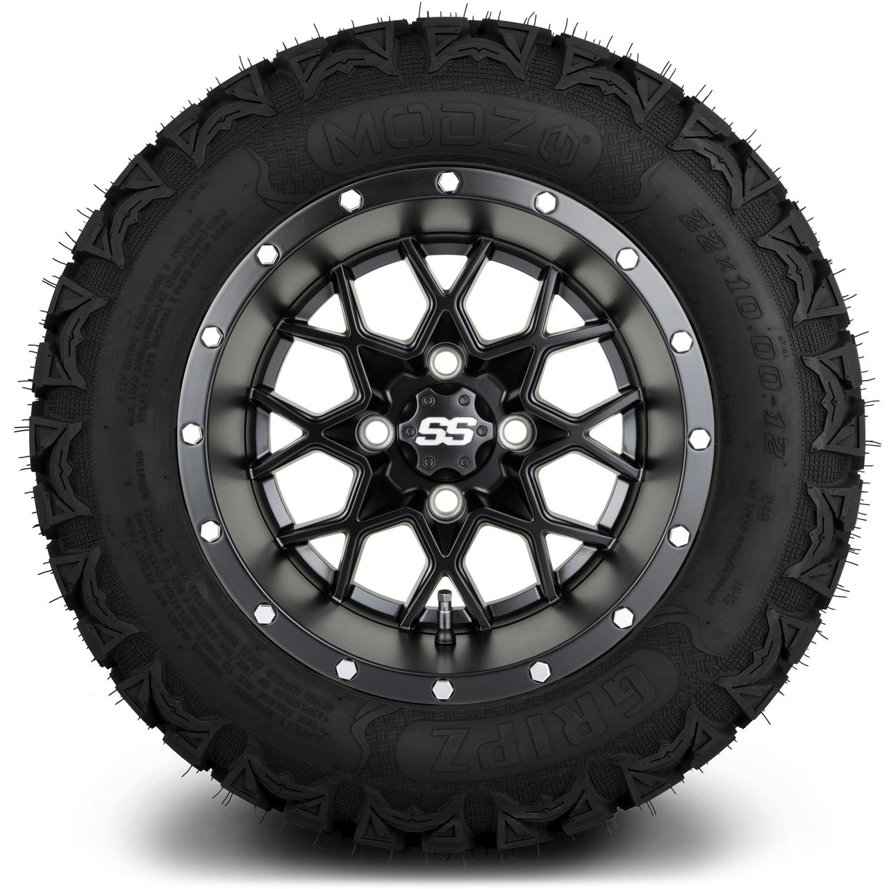 MODZ® 12" Vortex Matte Black - Lifted Tires and Wheels Combo