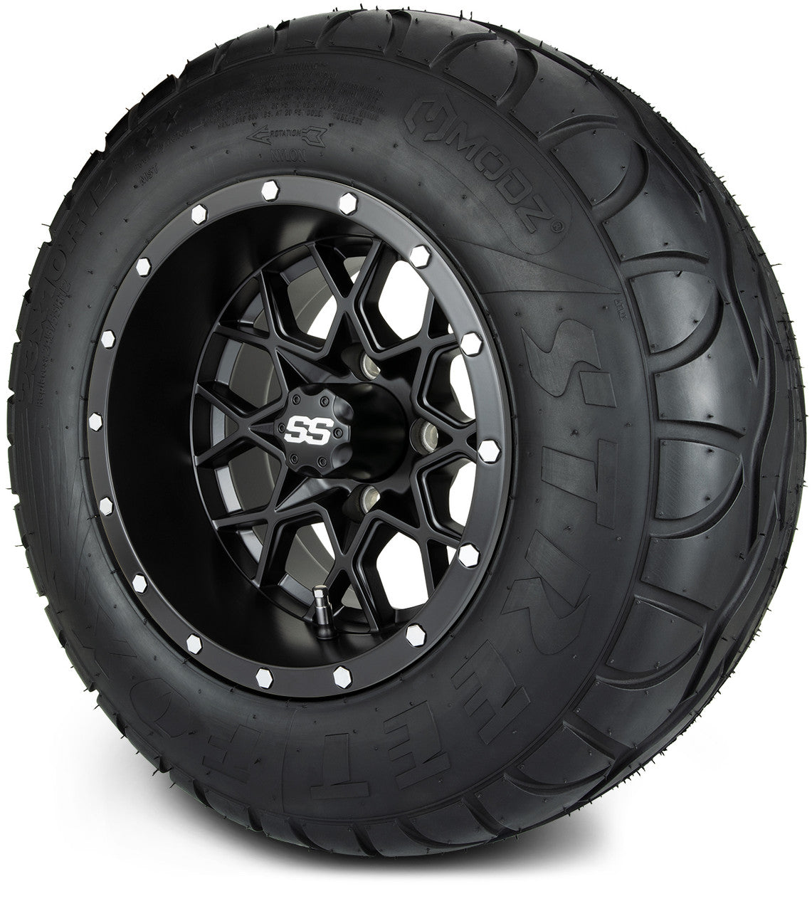 MODZ® 12" Vortex Matte Black - Lifted Tires and Wheels Combo