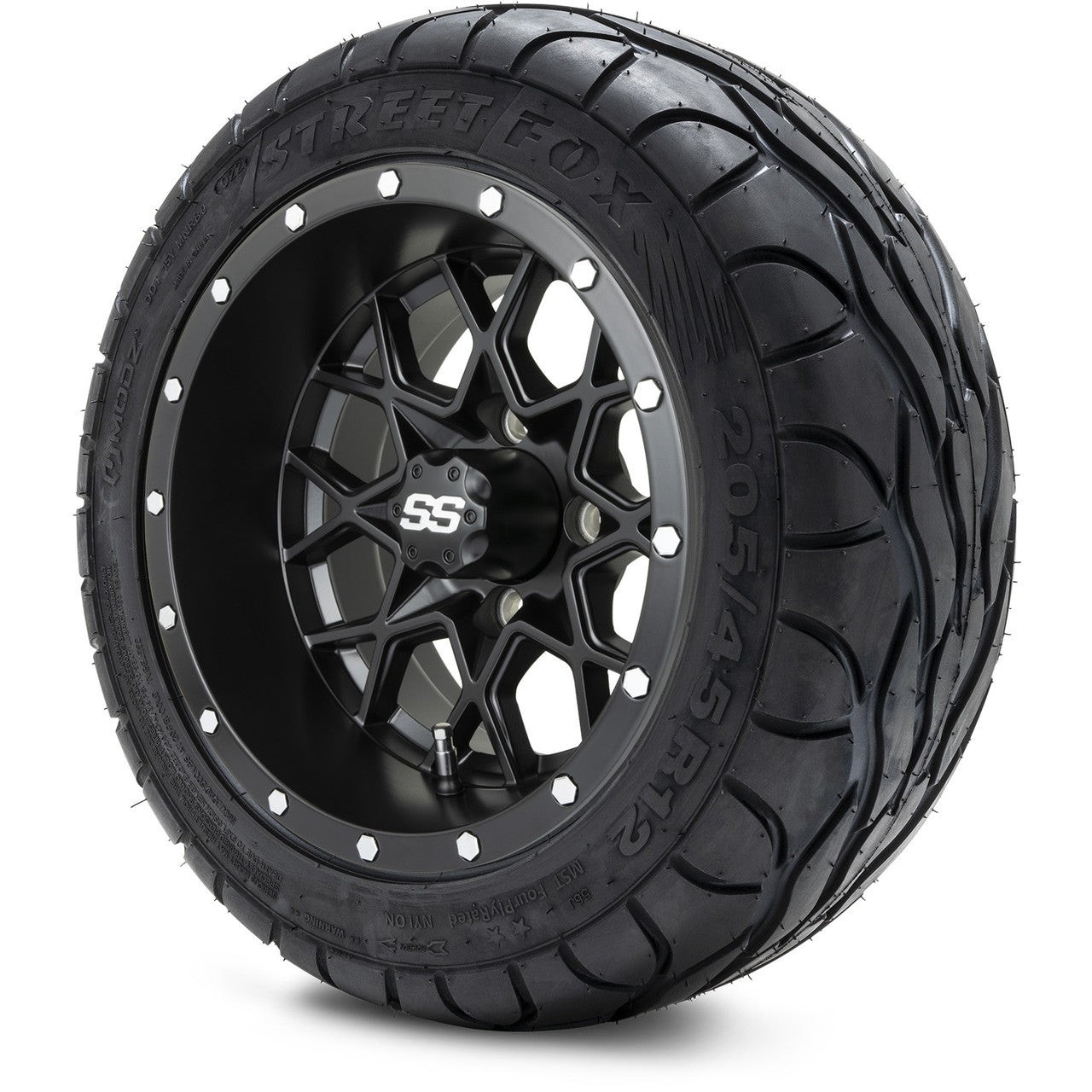 MODZ® 12" Vortex Matte Black - LowPro Tires and Wheels Combo