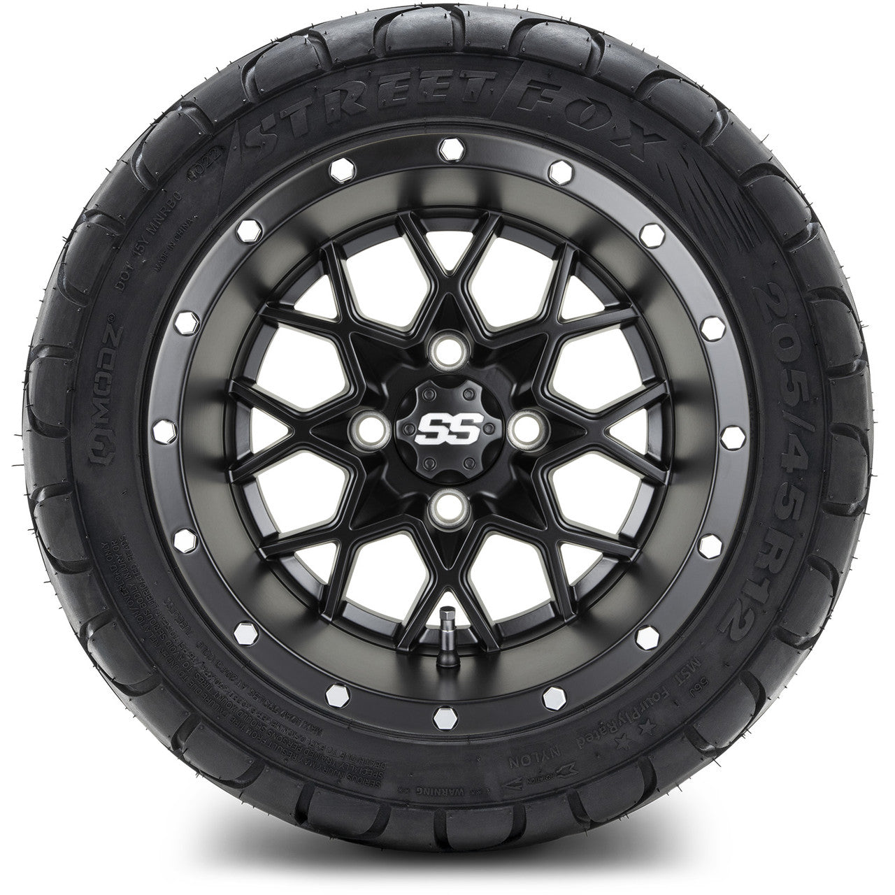 MODZ® 12" Vortex Matte Black - LowPro Tires and Wheels Combo