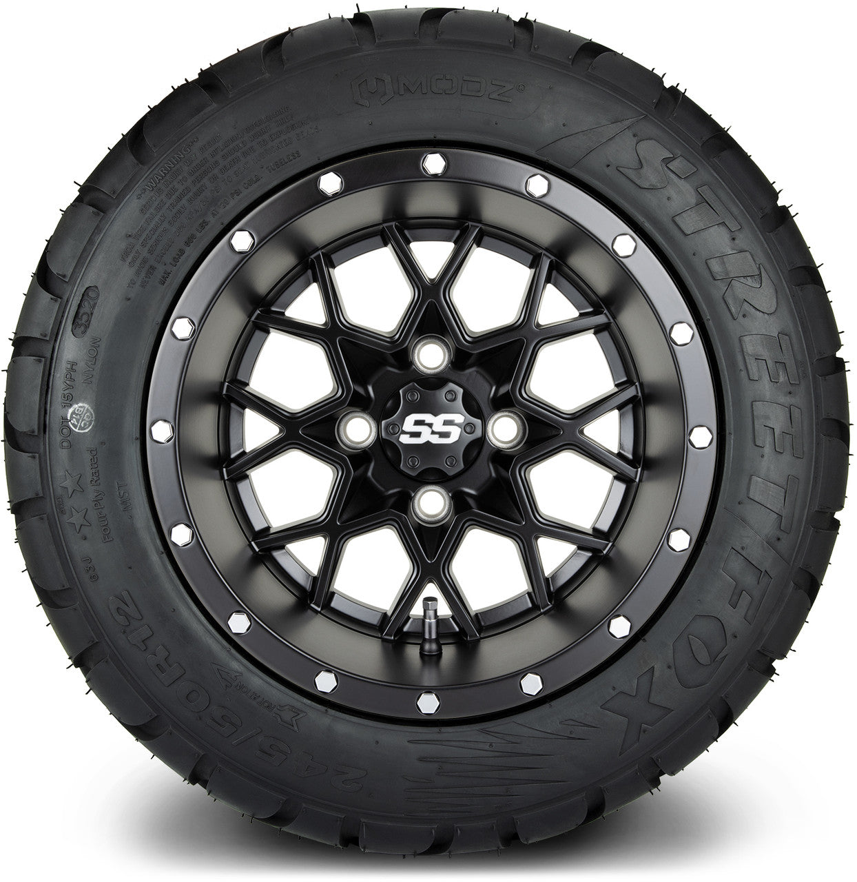 MODZ® 12" Vortex Matte Black - LowPro Tires and Wheels Combo