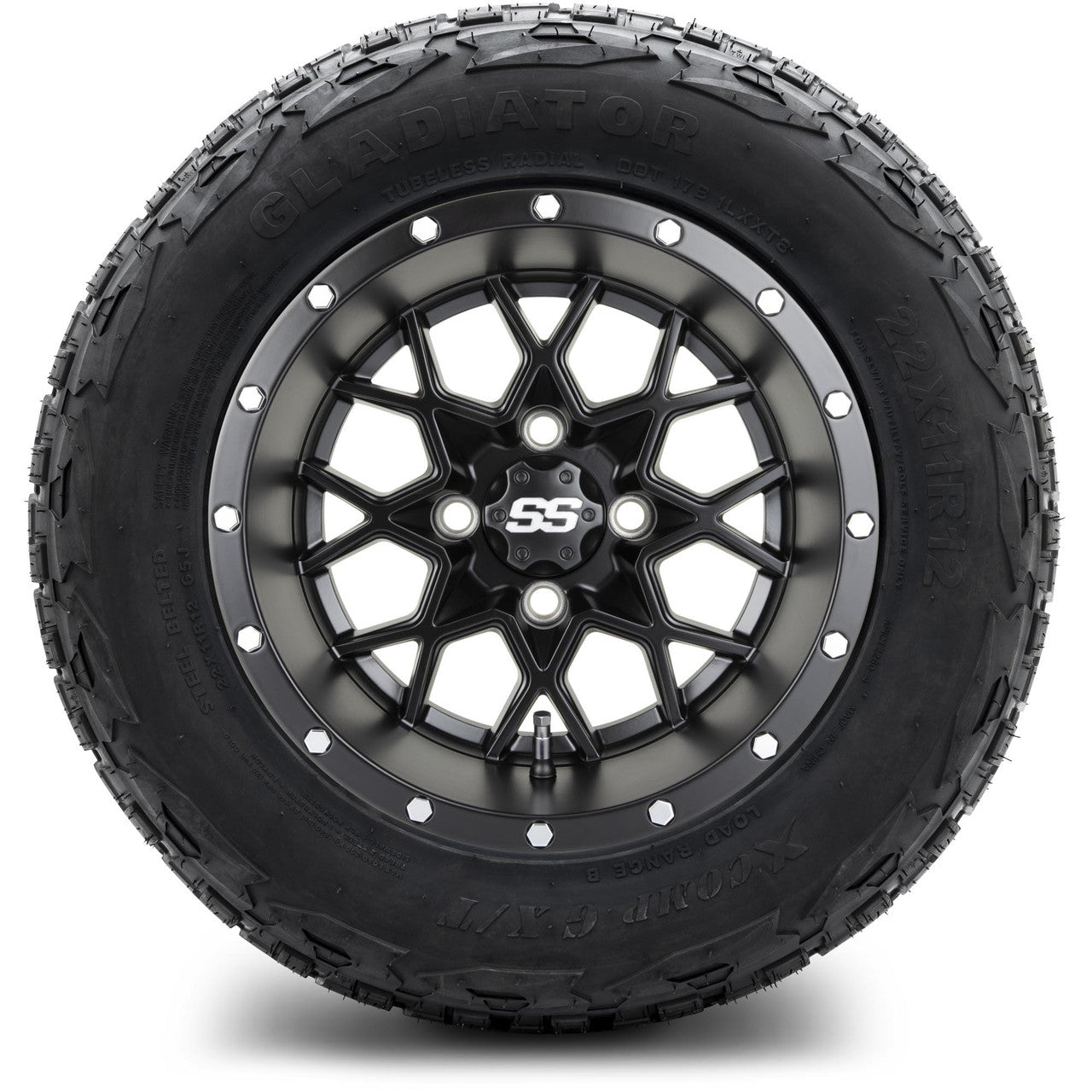 MODZ® 12" Vortex Matte Black - Lifted Tires and Wheels Combo