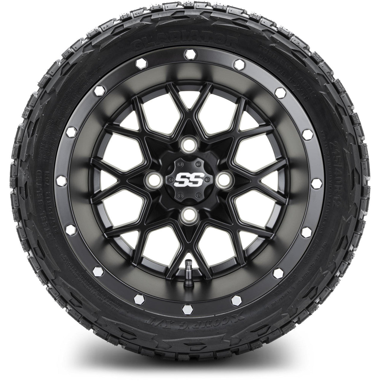 MODZ® 12" Vortex Matte Black - LowPro Tires and Wheels Combo