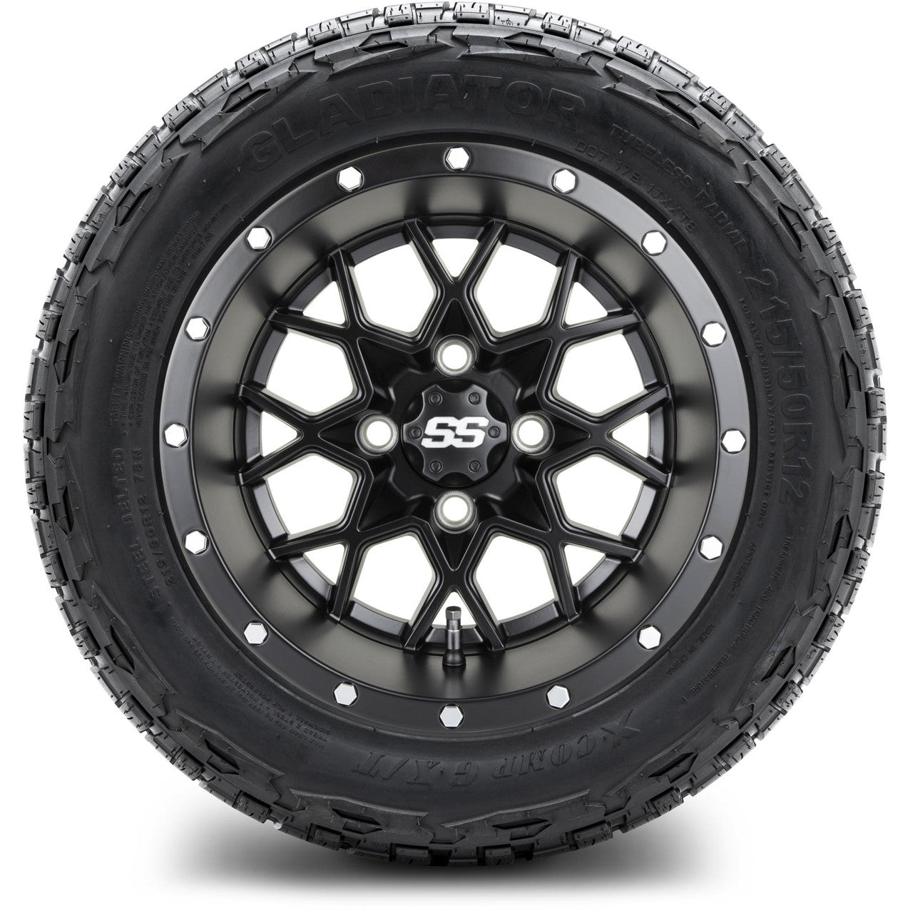MODZ® 12" Vortex Matte Black - Lifted Tires and Wheels Combo